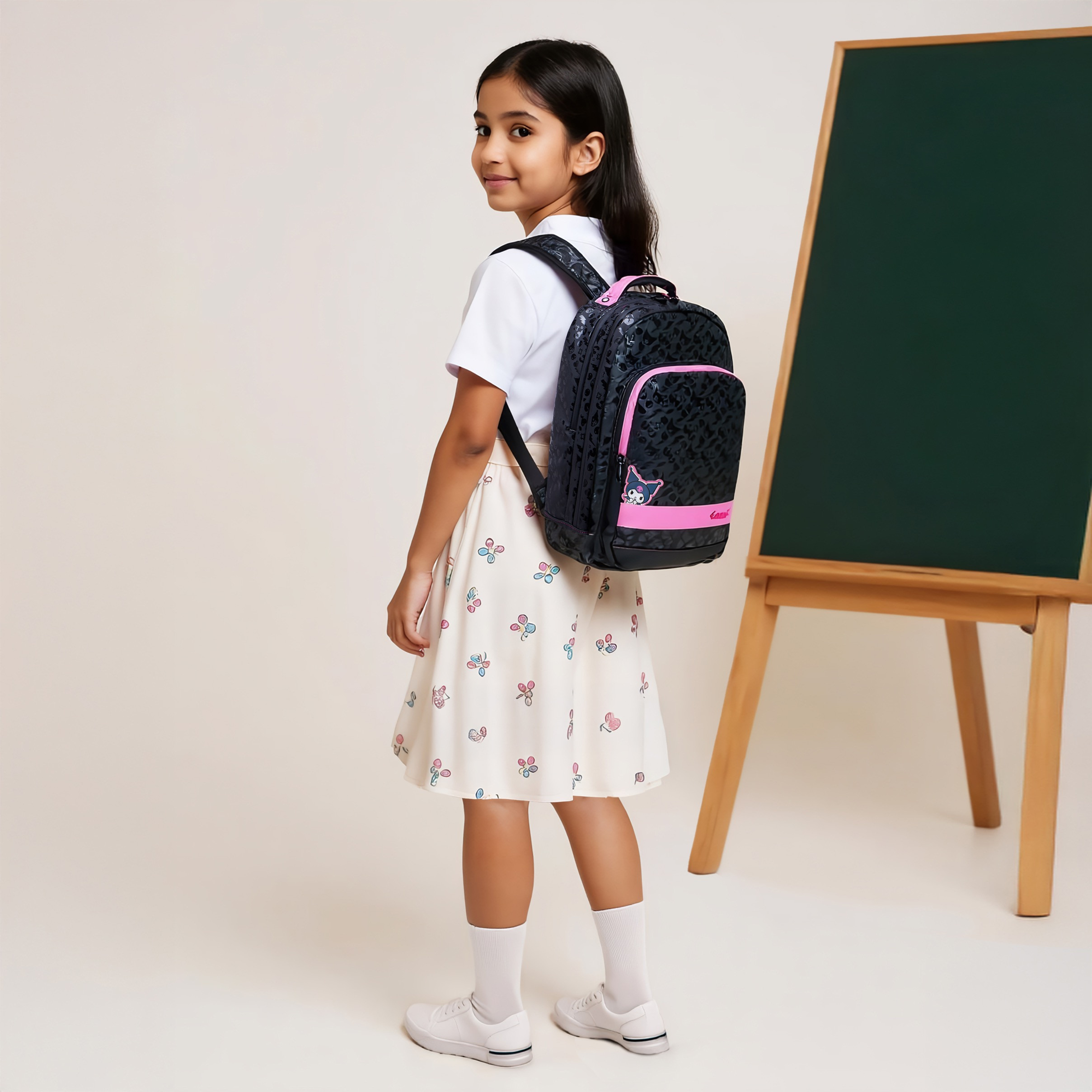 Kuromi Printed Backpack with Adjustable Straps and Zip Closure - 17 inches-school-bagsandbackpacks-backpacks-image-2