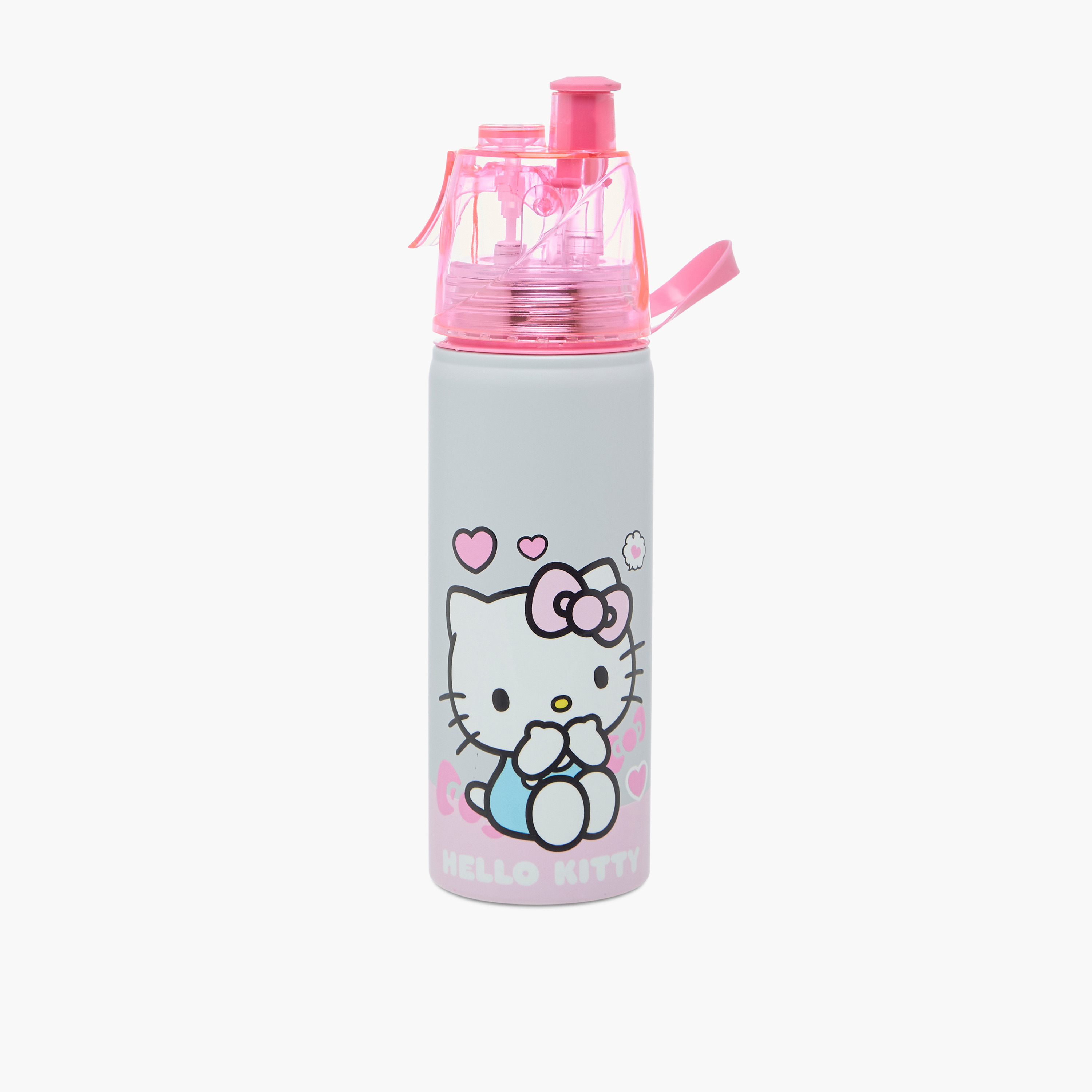 Hello Kitty Stainless Steel Water Bottle with Water Mist Trigger – 500 ml-school-waterbottles-image-1