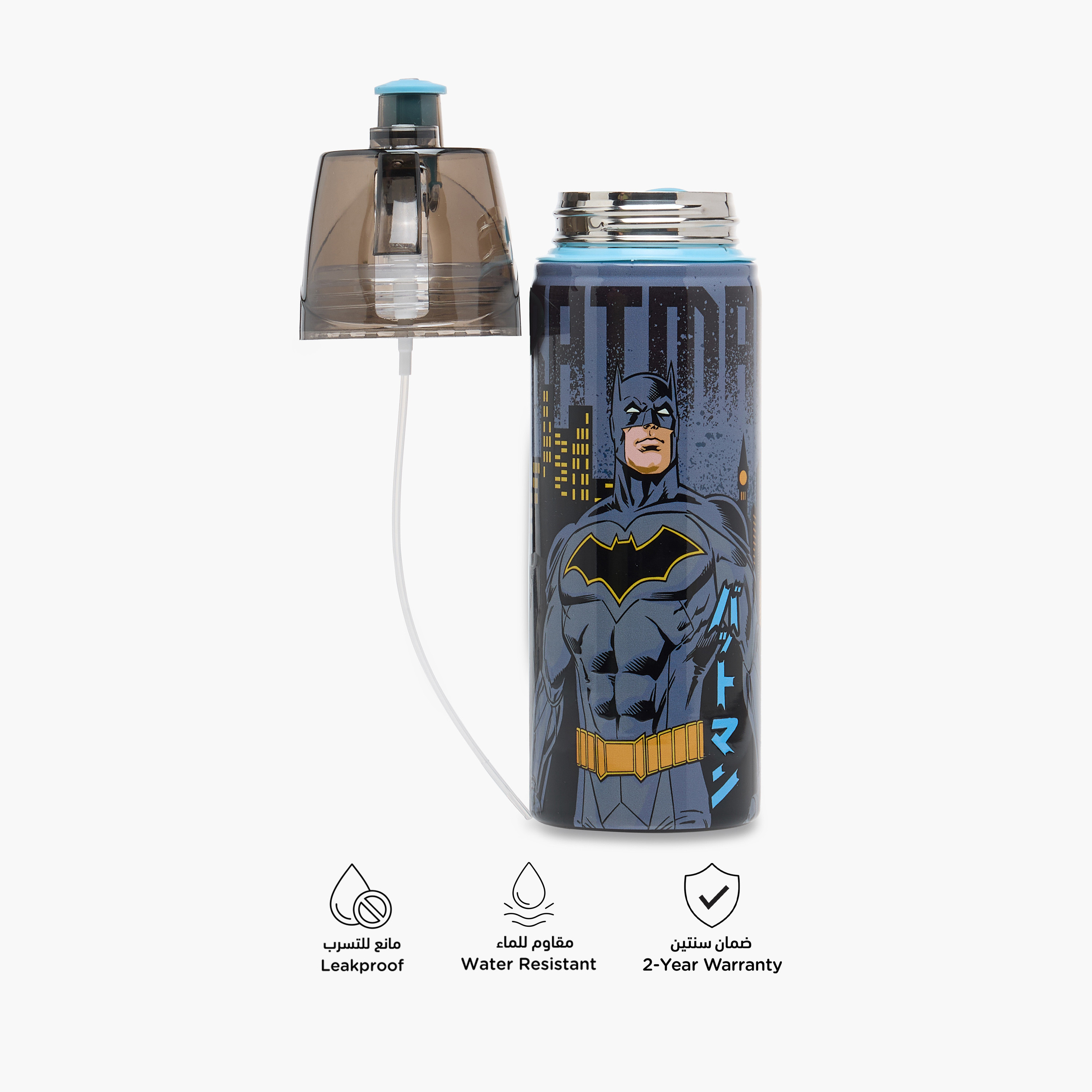 Batman Print Water Bottle - 500 ml-school-waterbottles-image-4