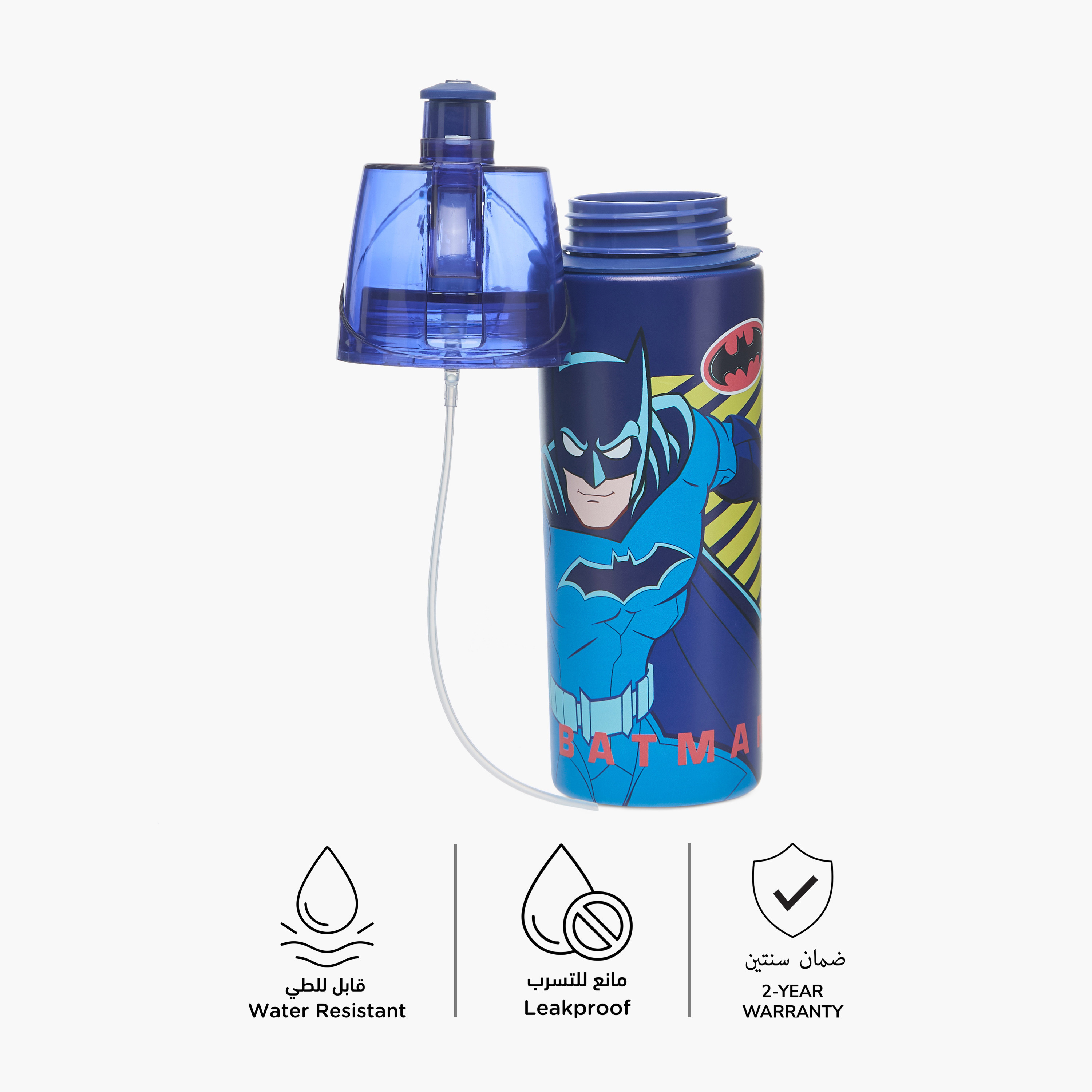 Warner Bros Batman Tritan Water Bottle with Water Mist Trigger – 500 ml-school-waterbottles-image-2