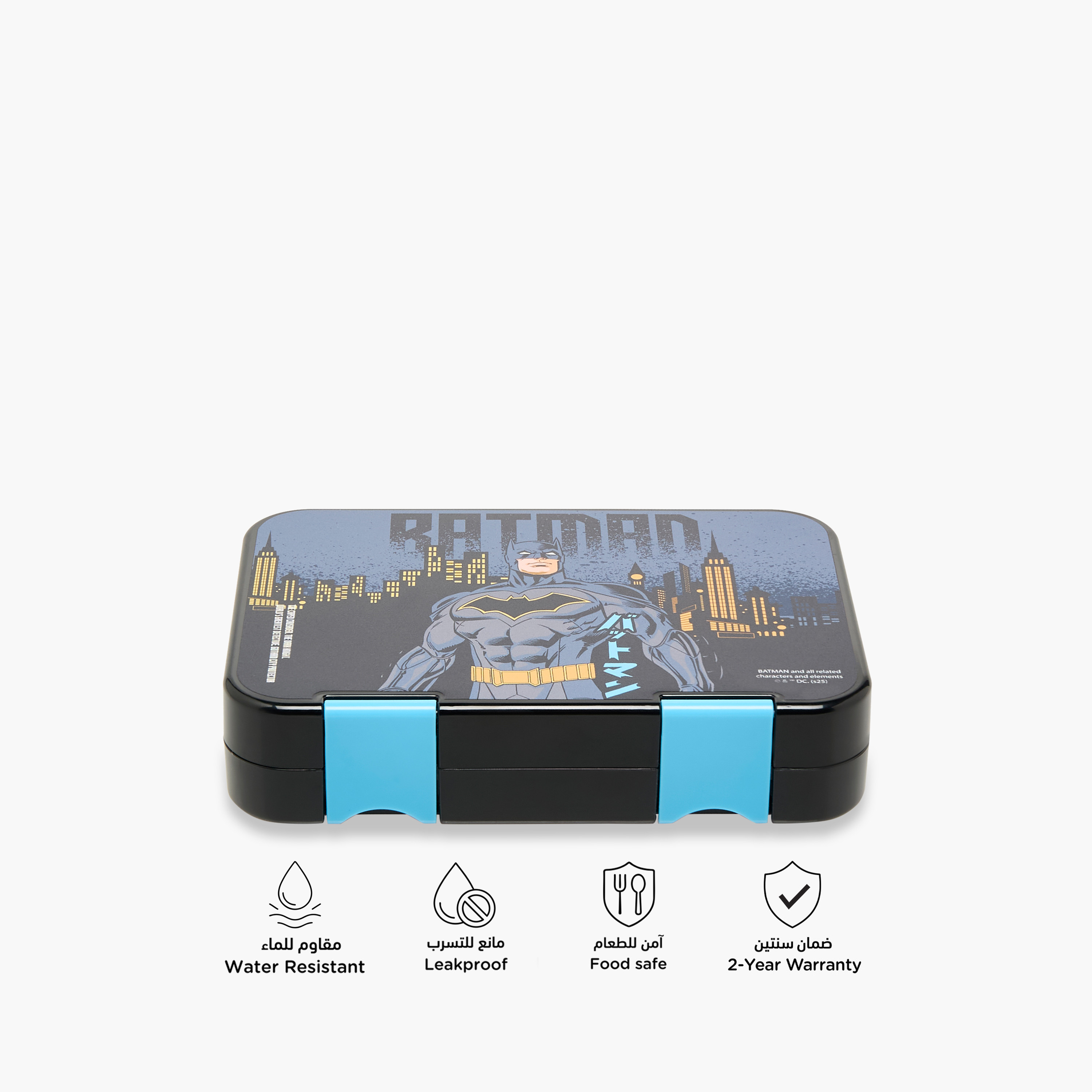 Batman Printed Lunch Box with Clip Lock Closure-school-lunchessentials-lunchboxes-image-4