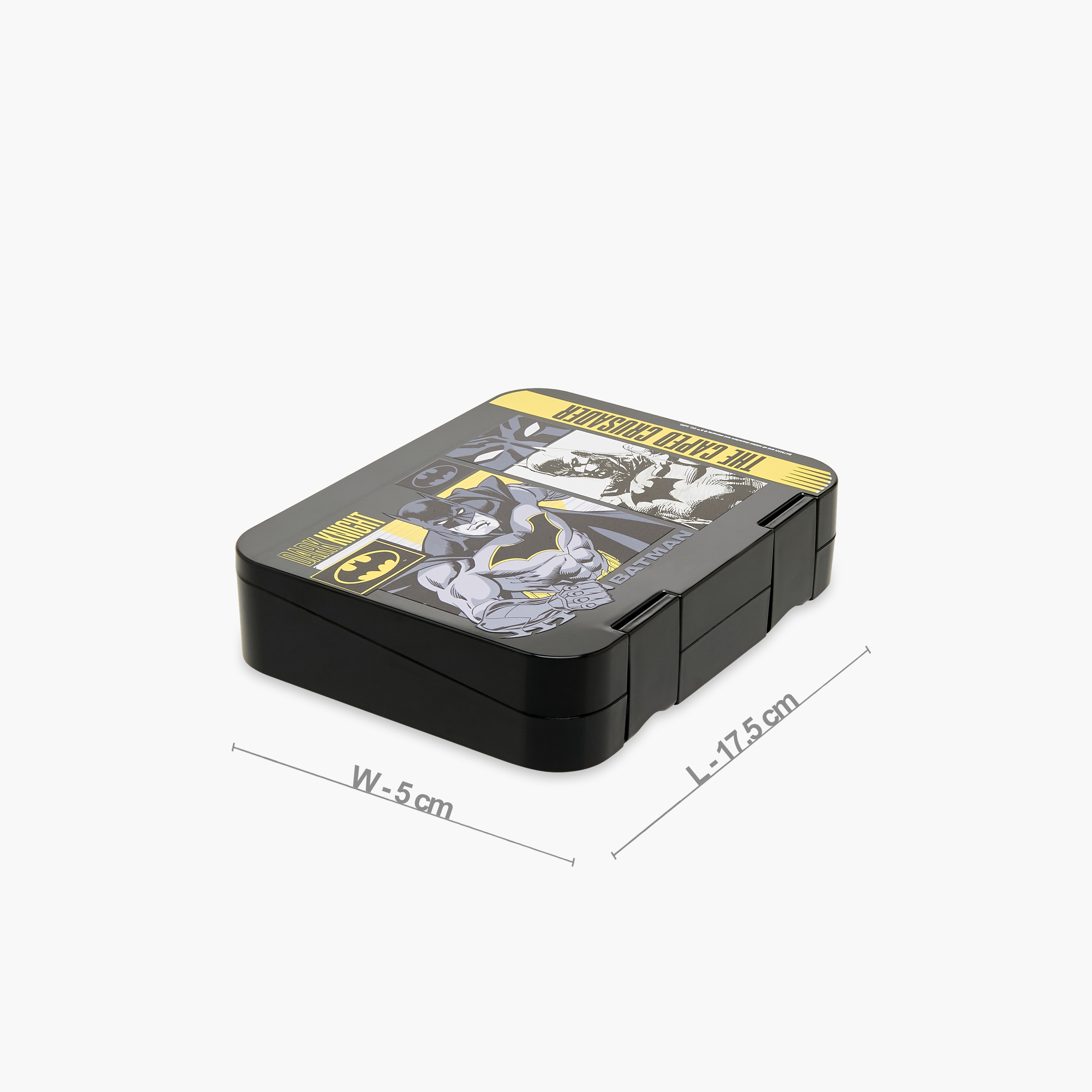 Batman Print Lunch Box with Clip Lock Closure-school-lunchessentials-lunchboxes-image-2