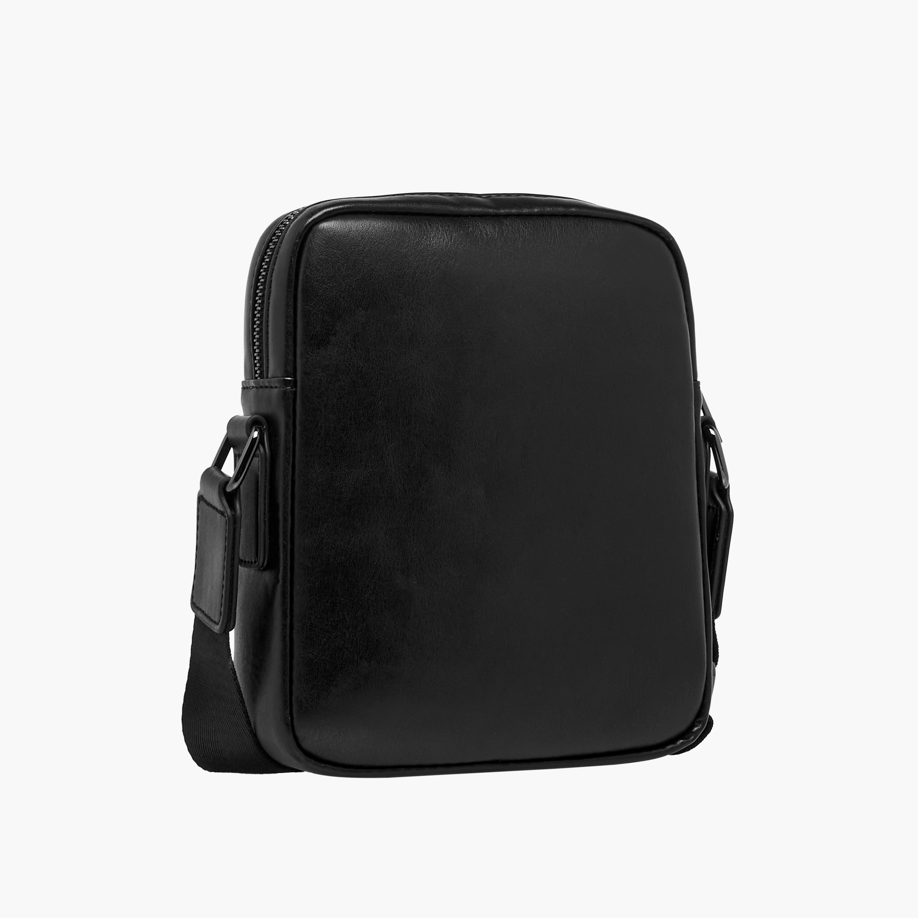 Duchini Solid Crossbody Bag with Adjustable Strap and Zip Closure-men-bags-image-4