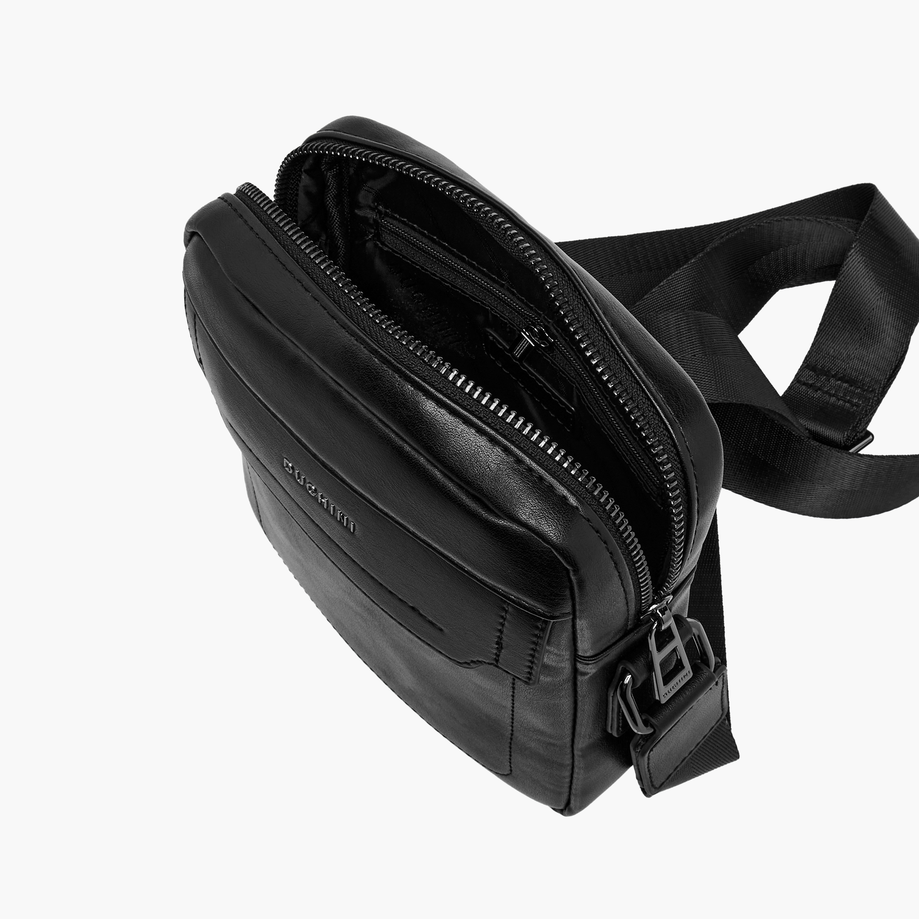Duchini Solid Crossbody Bag with Adjustable Strap and Zip Closure-men-bags-image-8