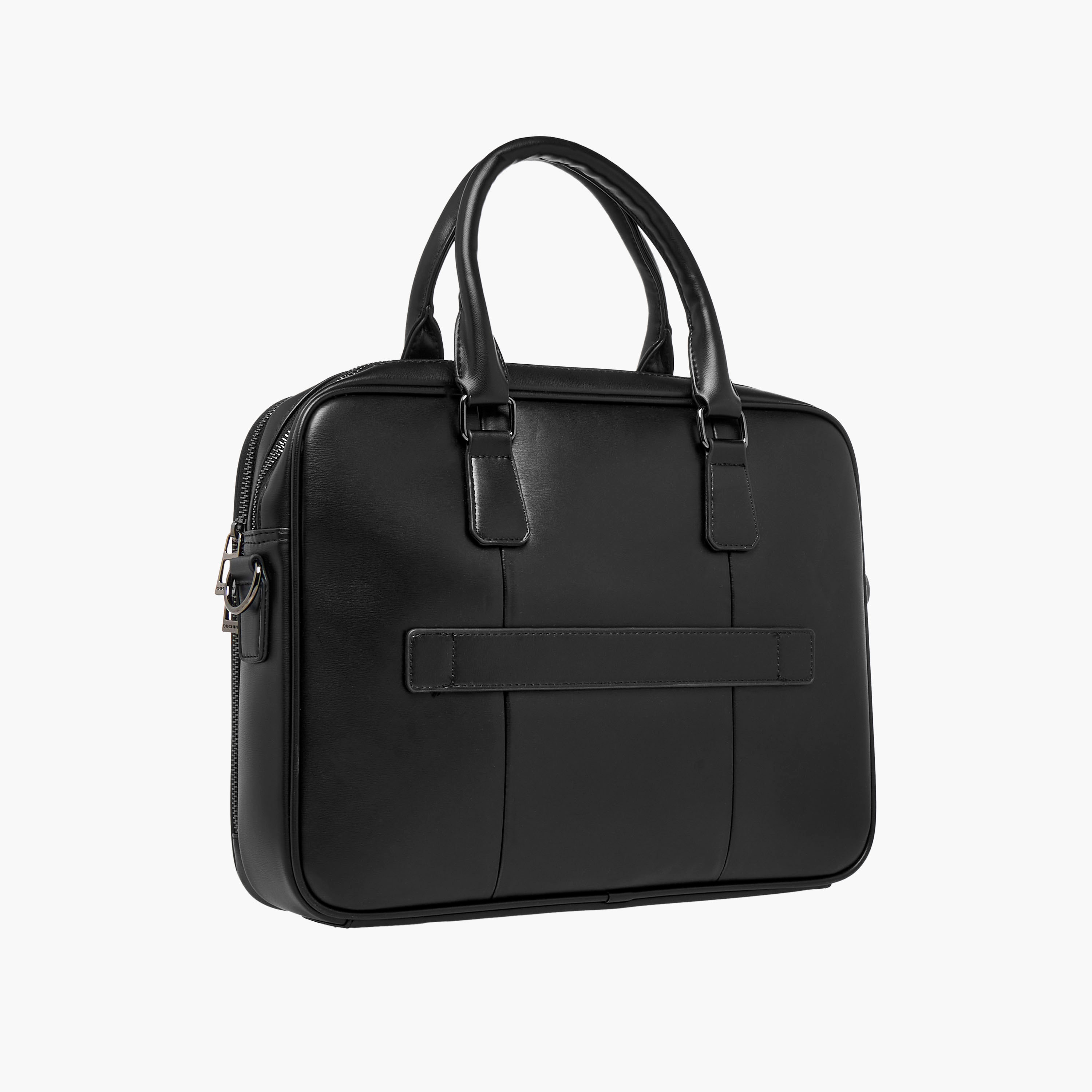 Duchini Solid Laptop Bag with Detachable Strap and Zip Closure-men-bags-image-4
