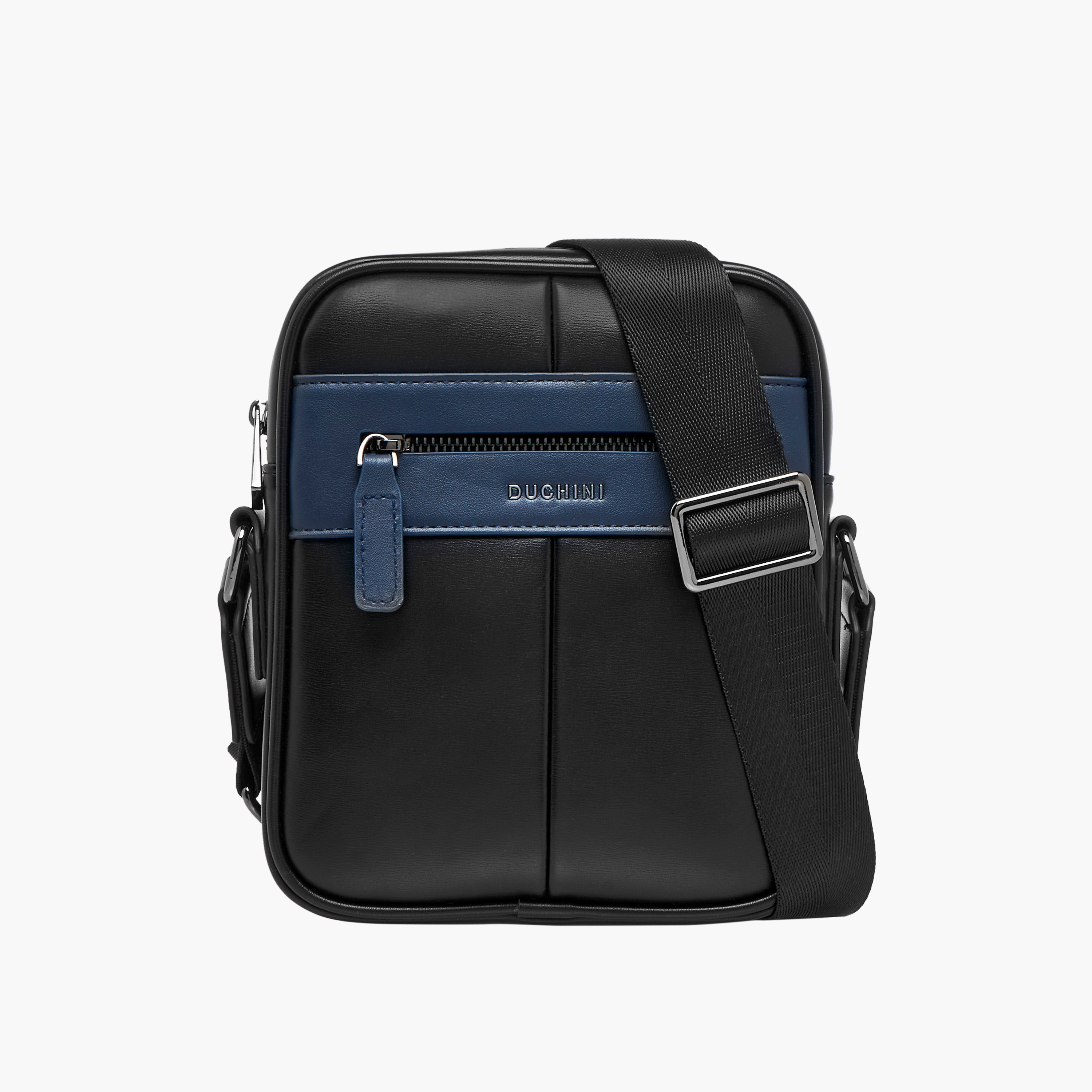Duchini Solid Crossbody Bag with Adjustable Strap-men-bags-image-1