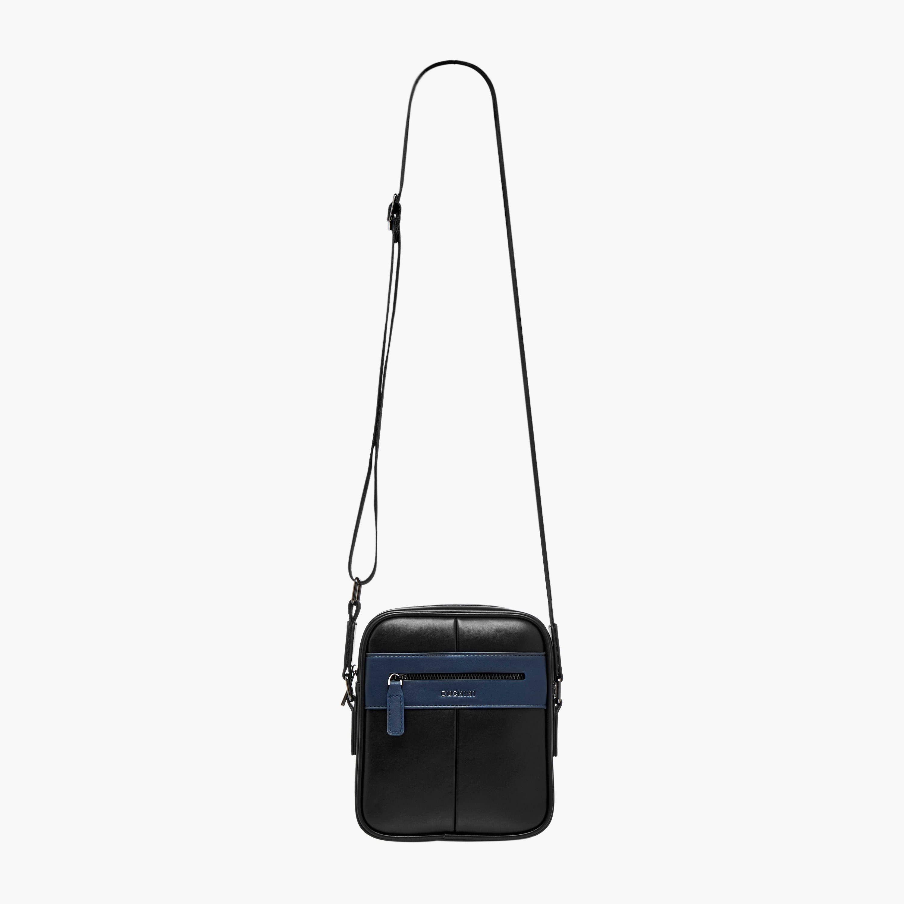 Duchini Solid Crossbody Bag with Adjustable Strap-men-bags-image-3