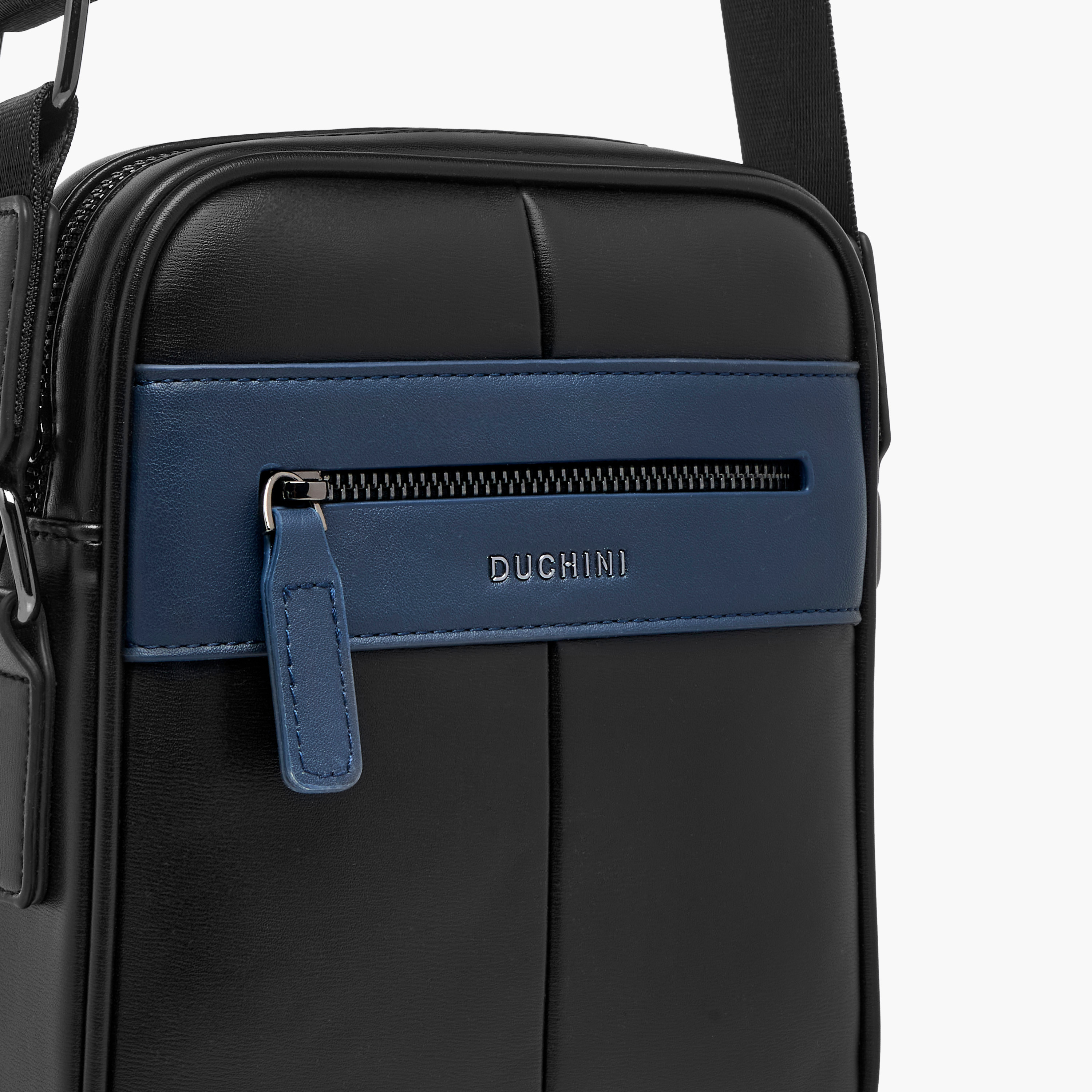 Duchini Solid Crossbody Bag with Adjustable Strap-men-bags-image-5