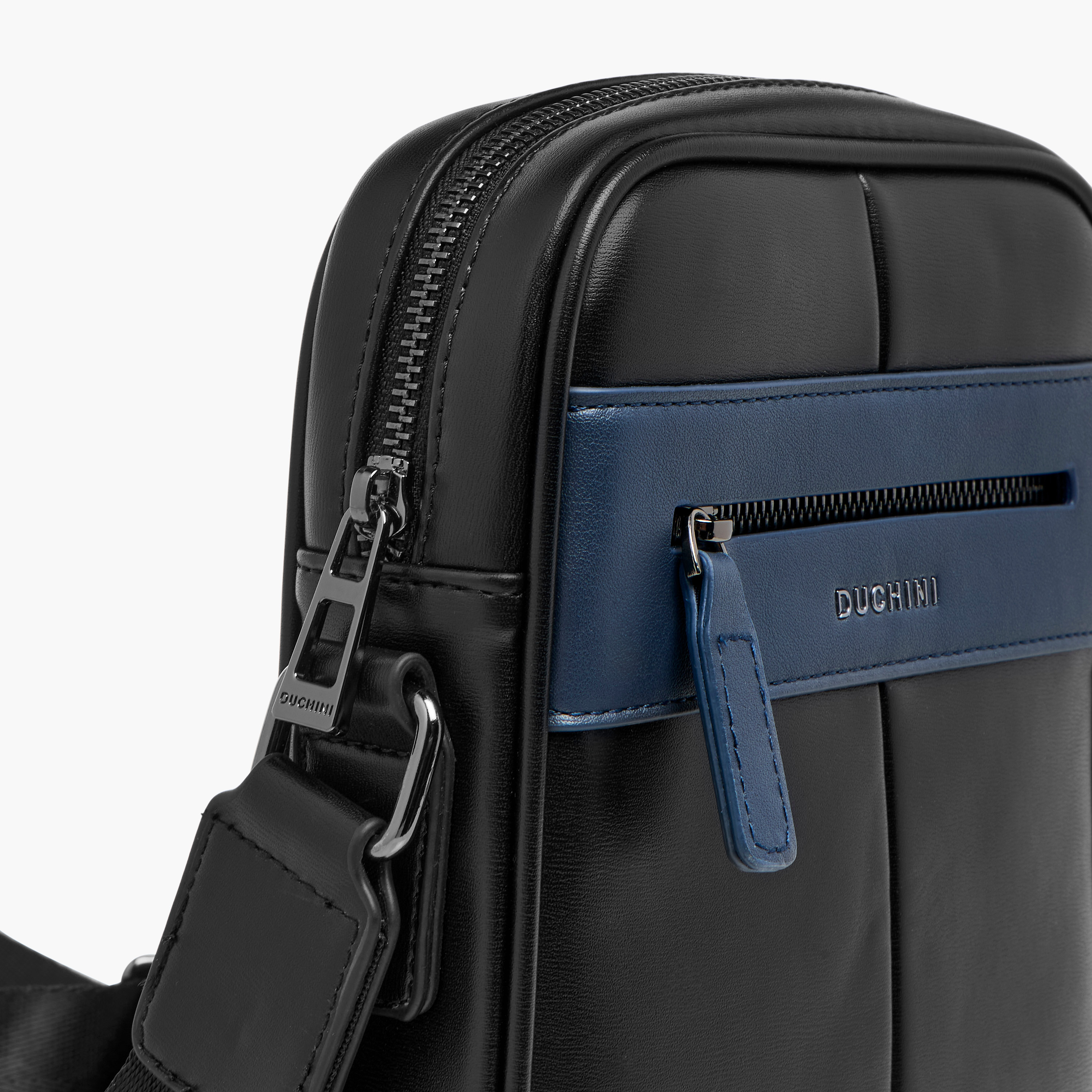 Duchini Solid Crossbody Bag with Adjustable Strap-men-bags-image-6