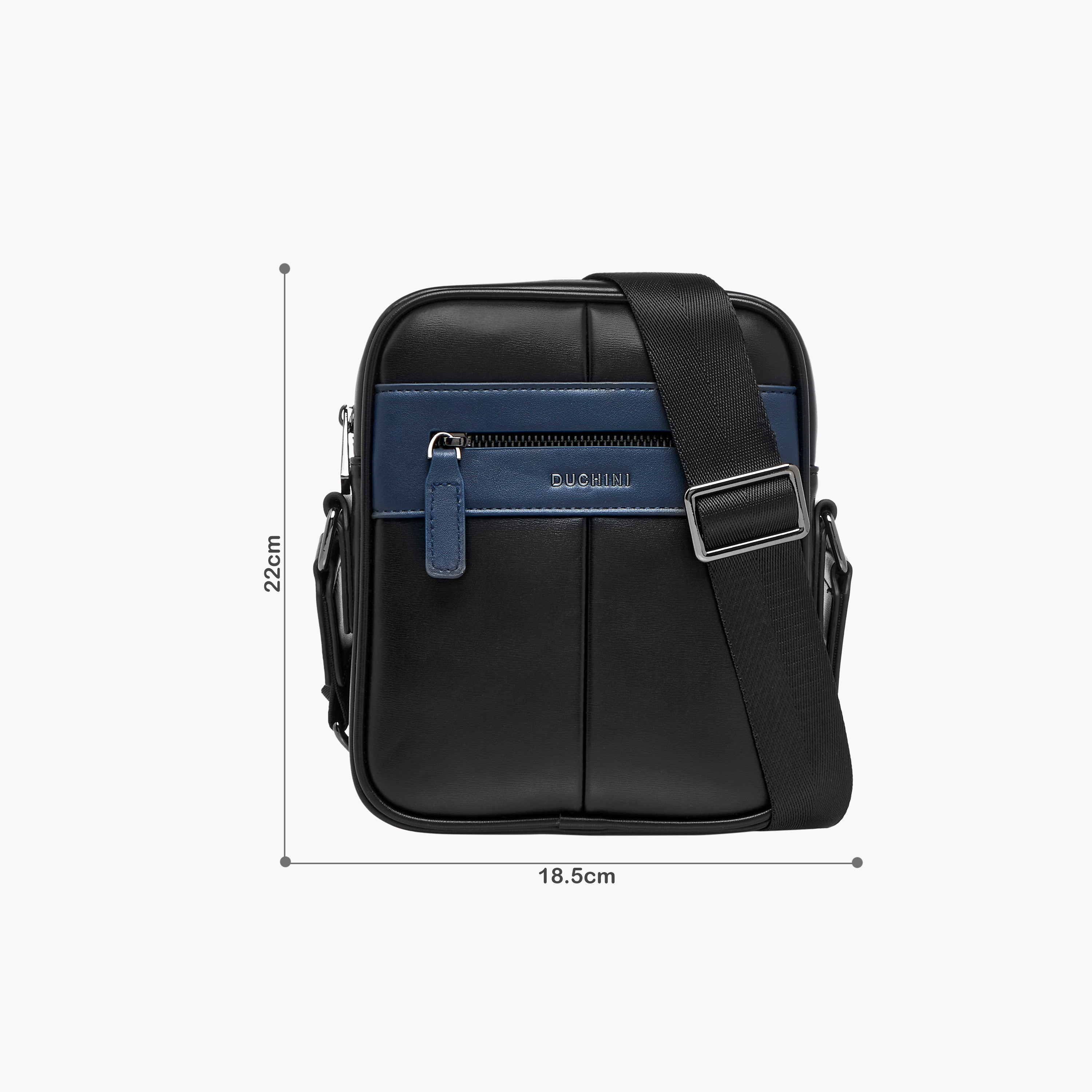Duchini Solid Crossbody Bag with Adjustable Strap-men-bags-image-2