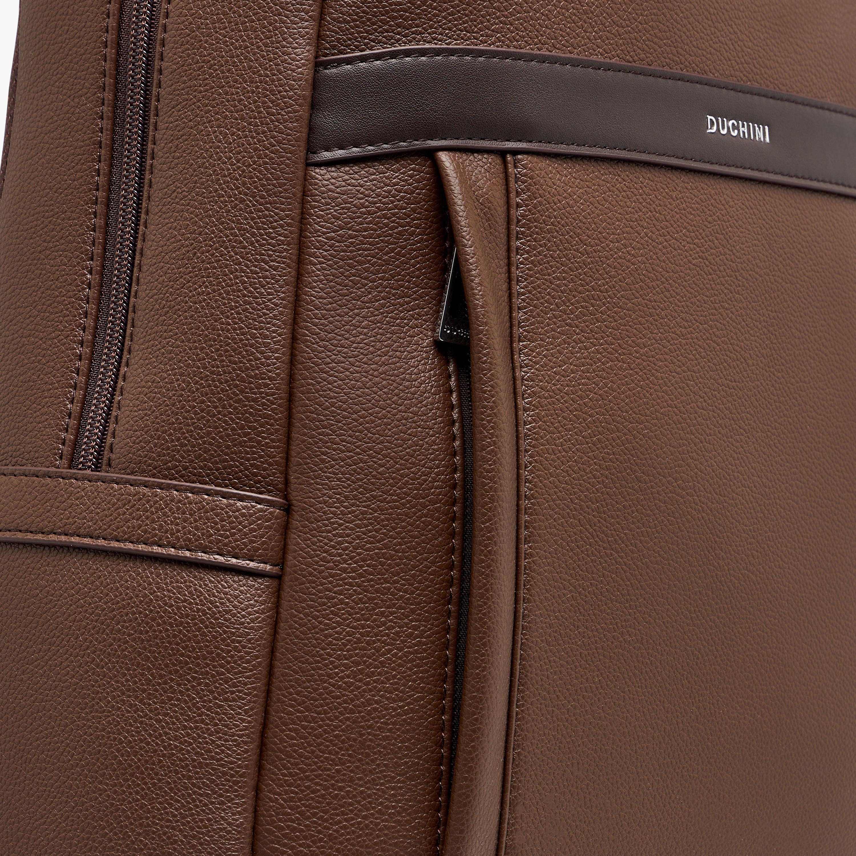 Duchini Solid Backpack with Adjustable Straps and Zip Closure - 31x17x43 cm-men-bags-image-6
