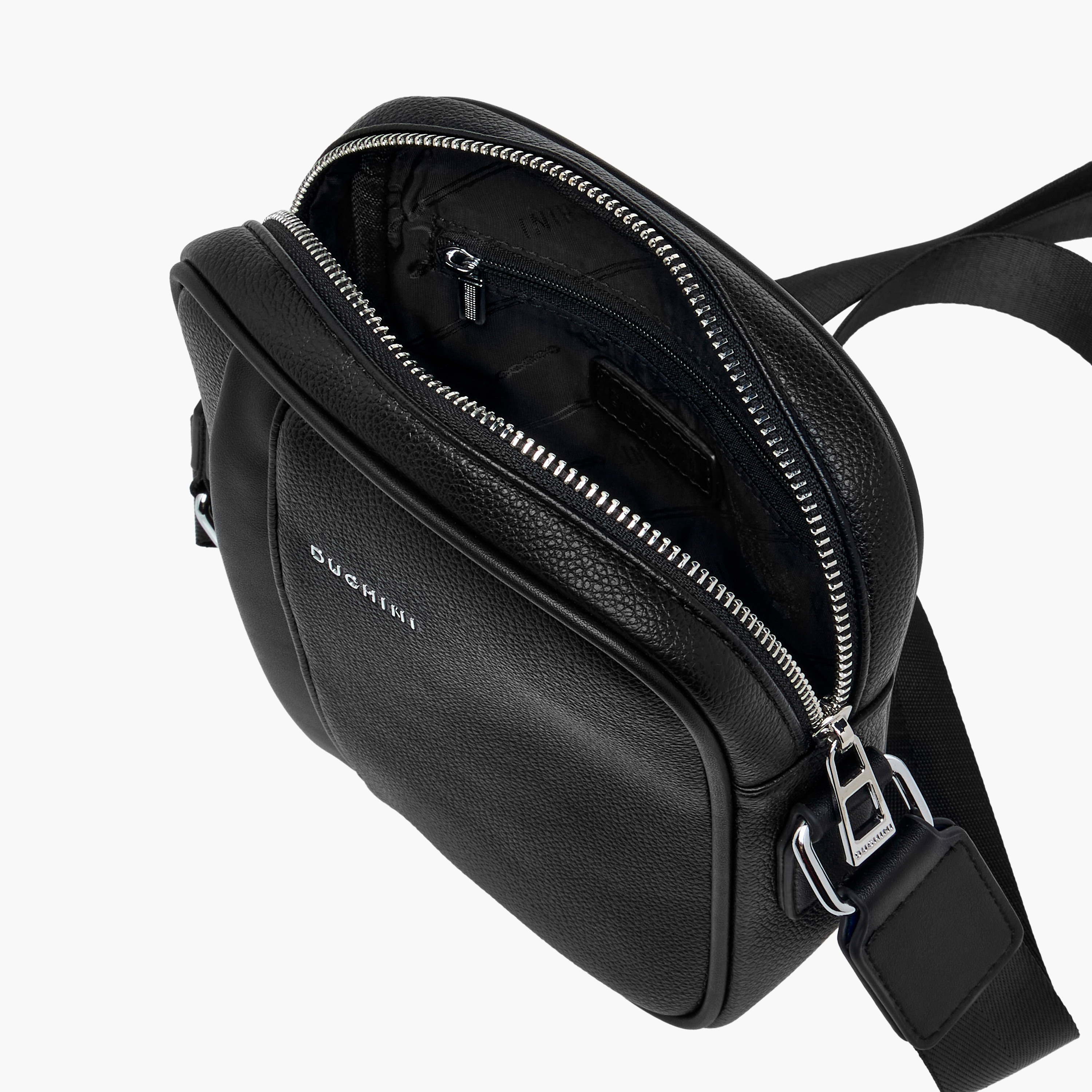 Duchini Solid Crossbody Bag with Adjustable Strap-men-bags-image-8