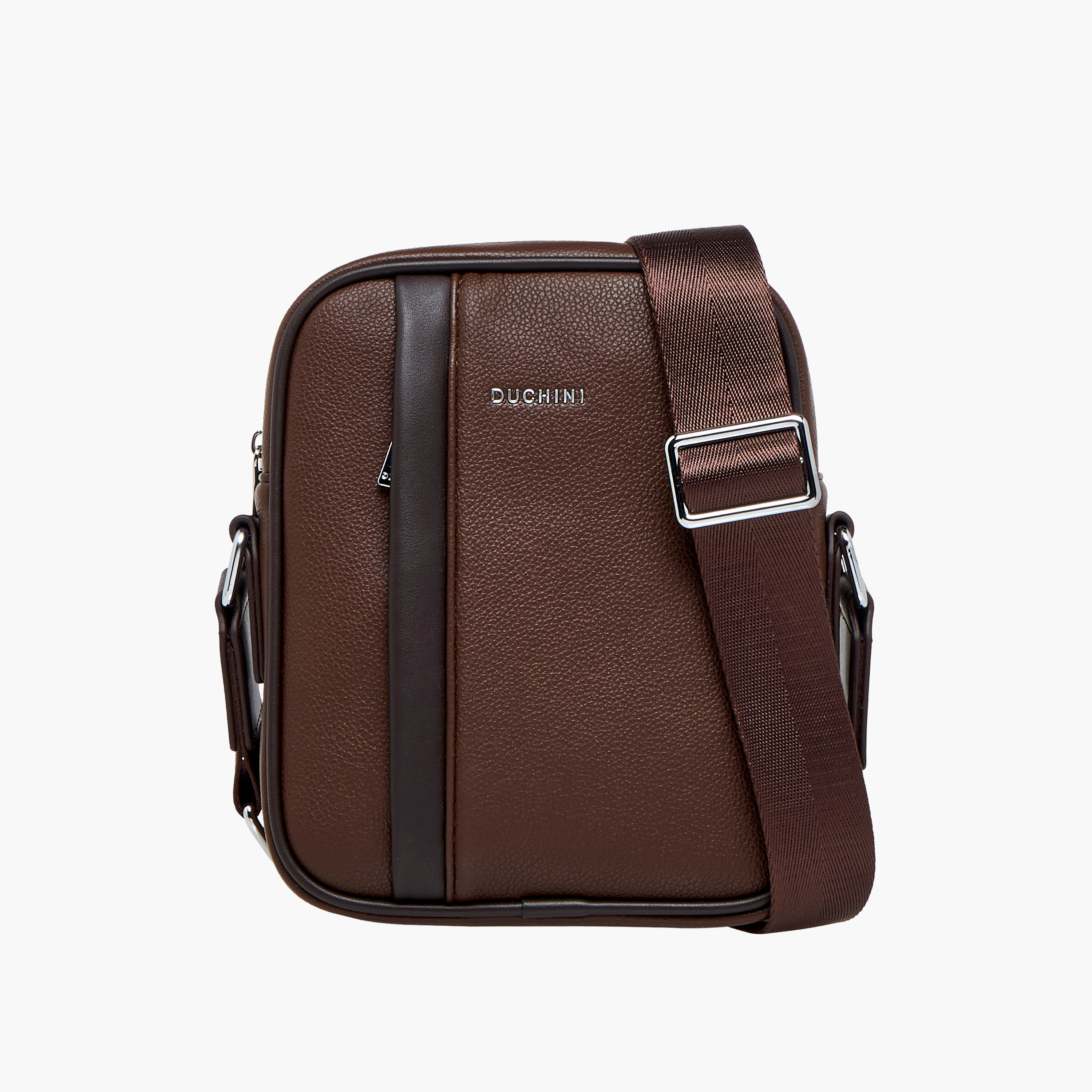 Duchini Solid Crossbody Bag with Adjustable Strap-men-bags-image-1