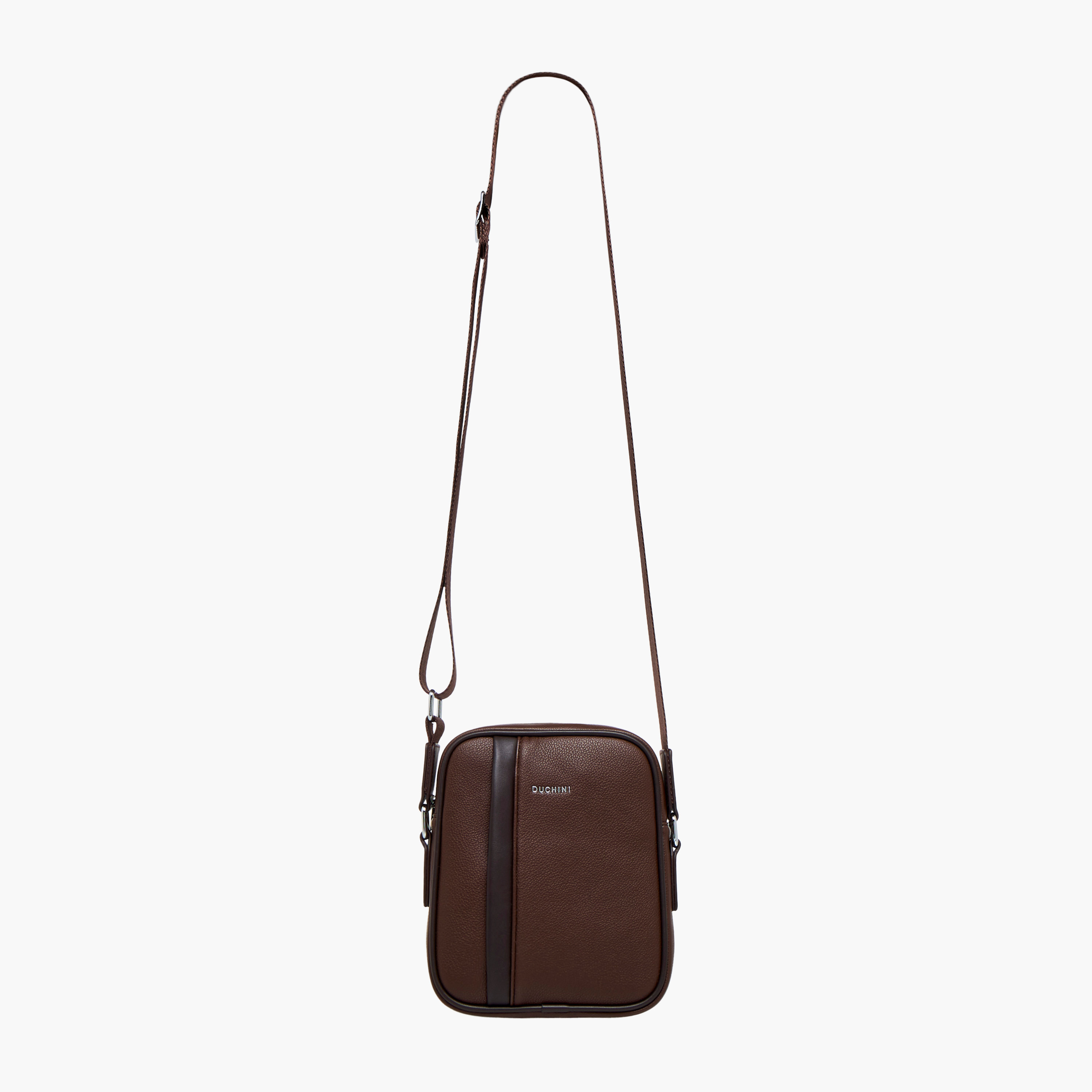 Duchini Solid Crossbody Bag with Adjustable Strap-men-bags-image-3