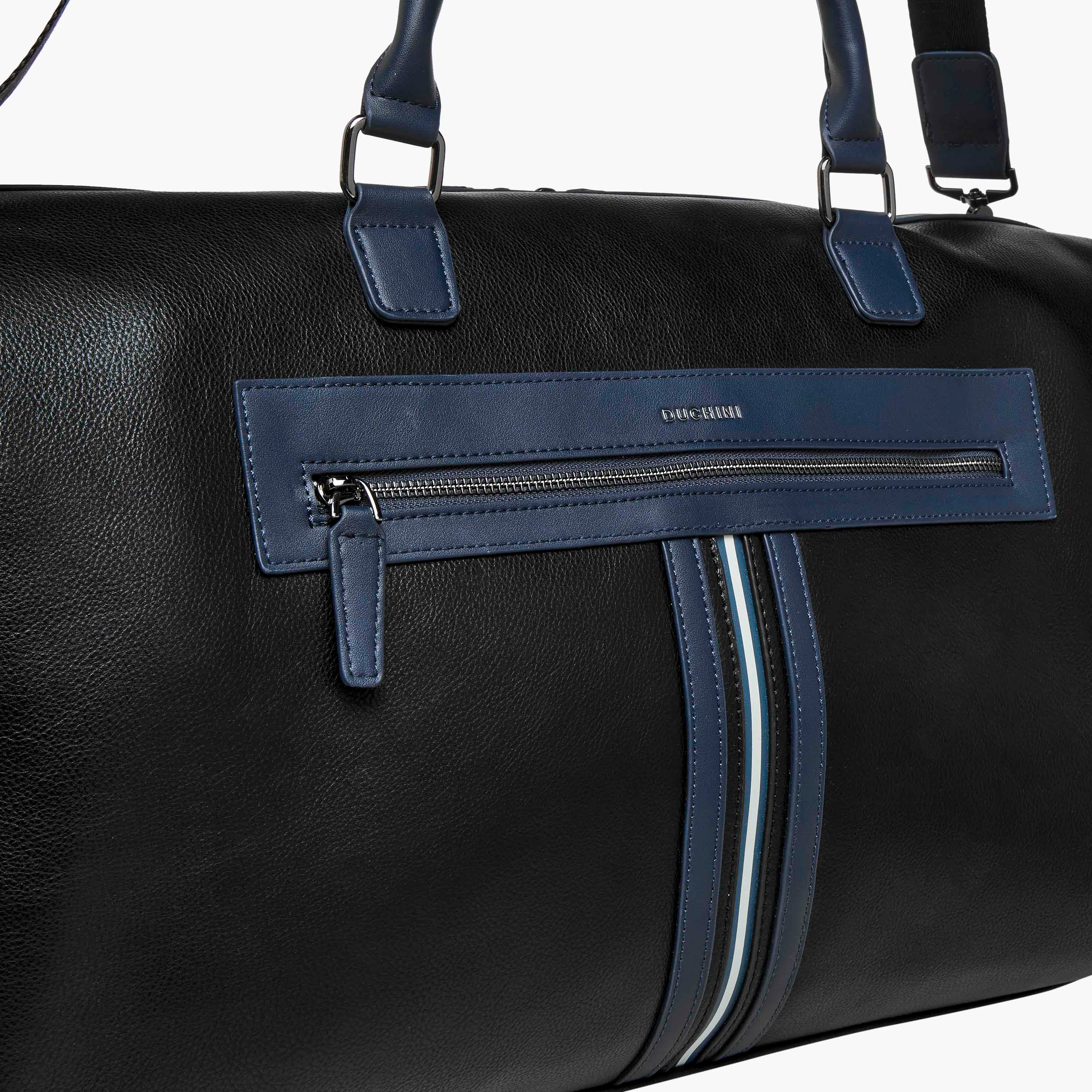 Duchini Solid Duffel Bag with Detachable Strap and Zip Closure-travel-luggagesandbags-dufflebags-image-4