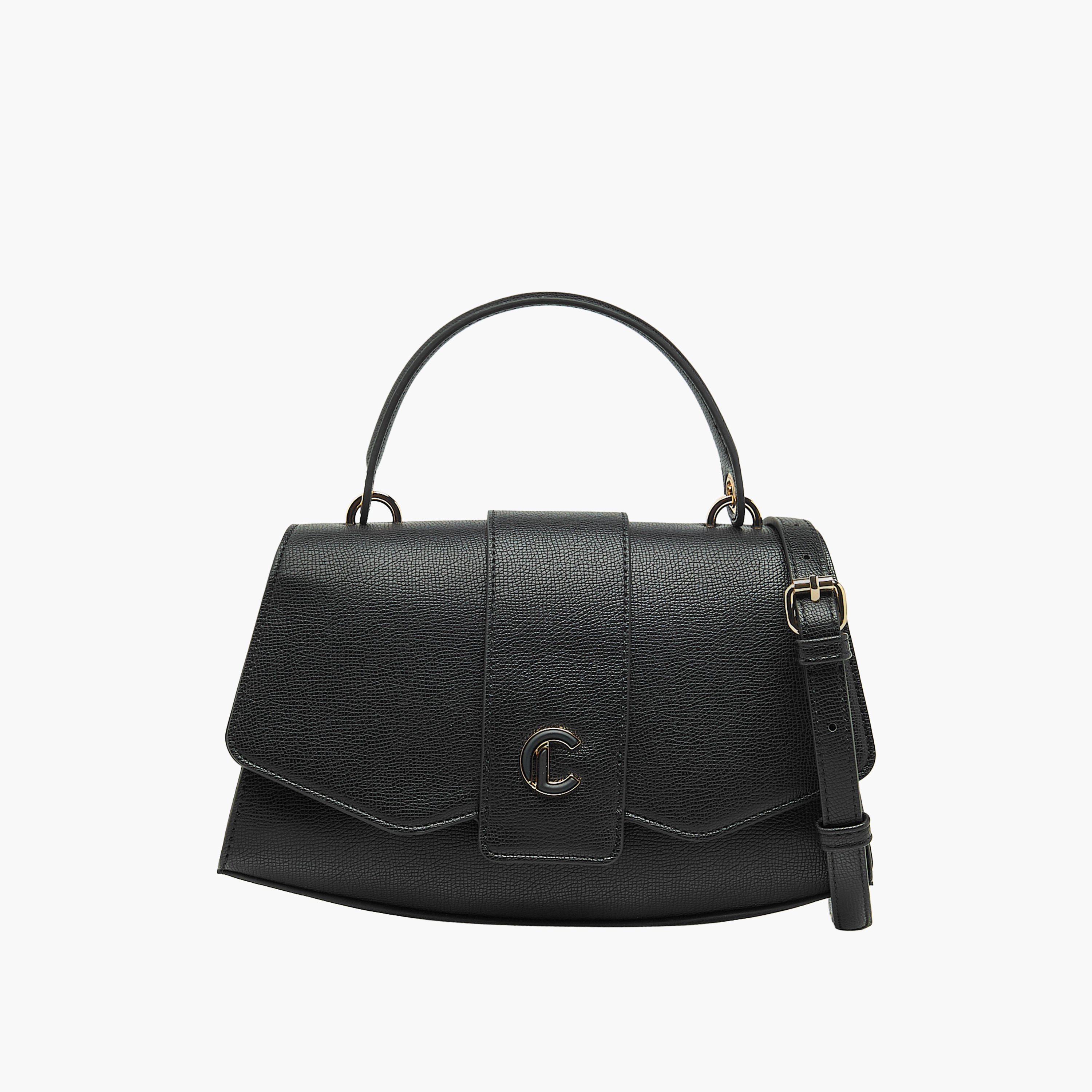 شنطة ساتشيل سادة بزر إغلاق وحزام قابل للفصل من لو كونفورت-women-bagsandwallets-handbags-image-1