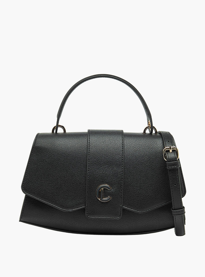 شنطة ساتشيل سادة بزر إغلاق وحزام قابل للفصل من لو كونفورت-women-bagsandwallets-handbags-image-1