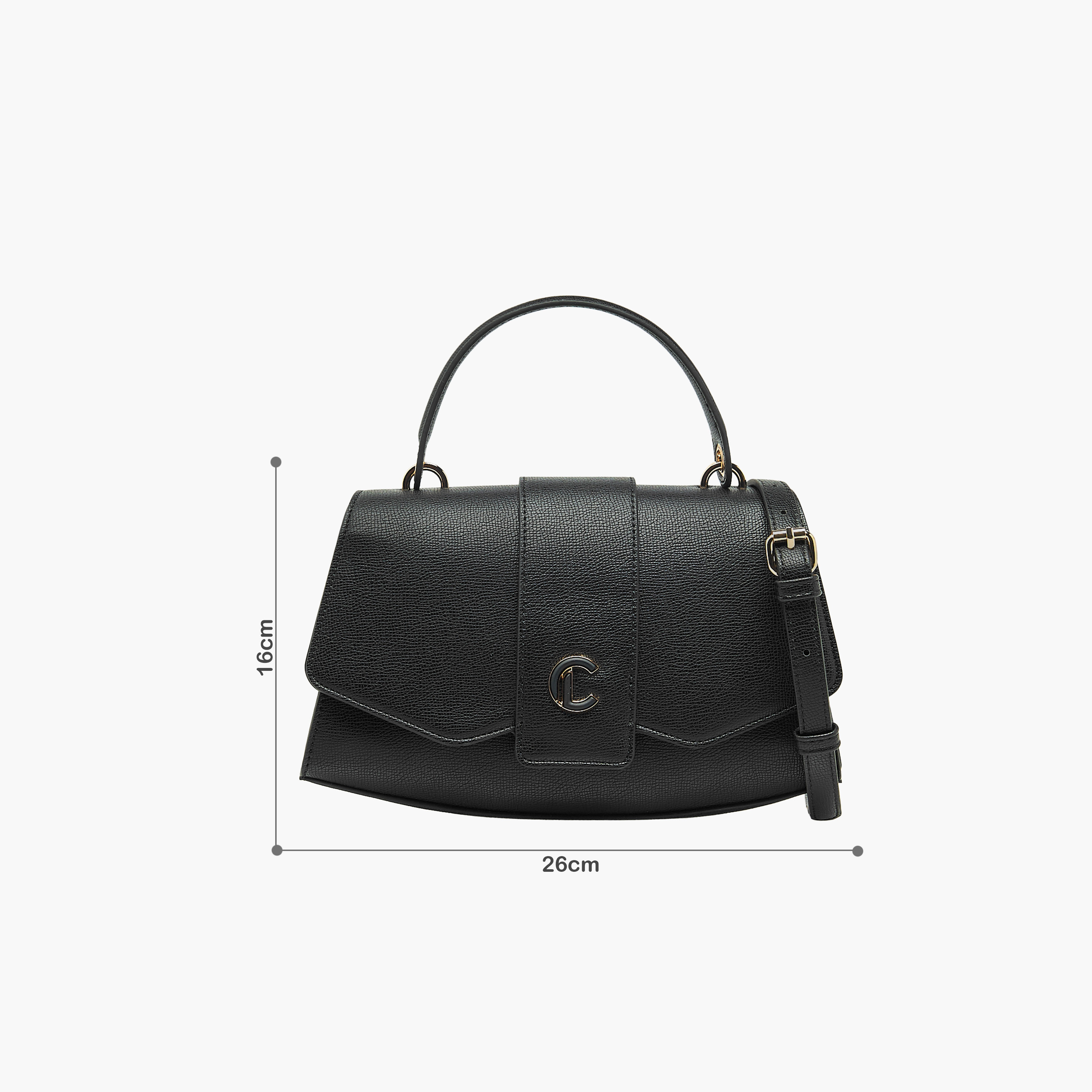 شنطة ساتشيل سادة بزر إغلاق وحزام قابل للفصل من لو كونفورت-women-bagsandwallets-handbags-image-2