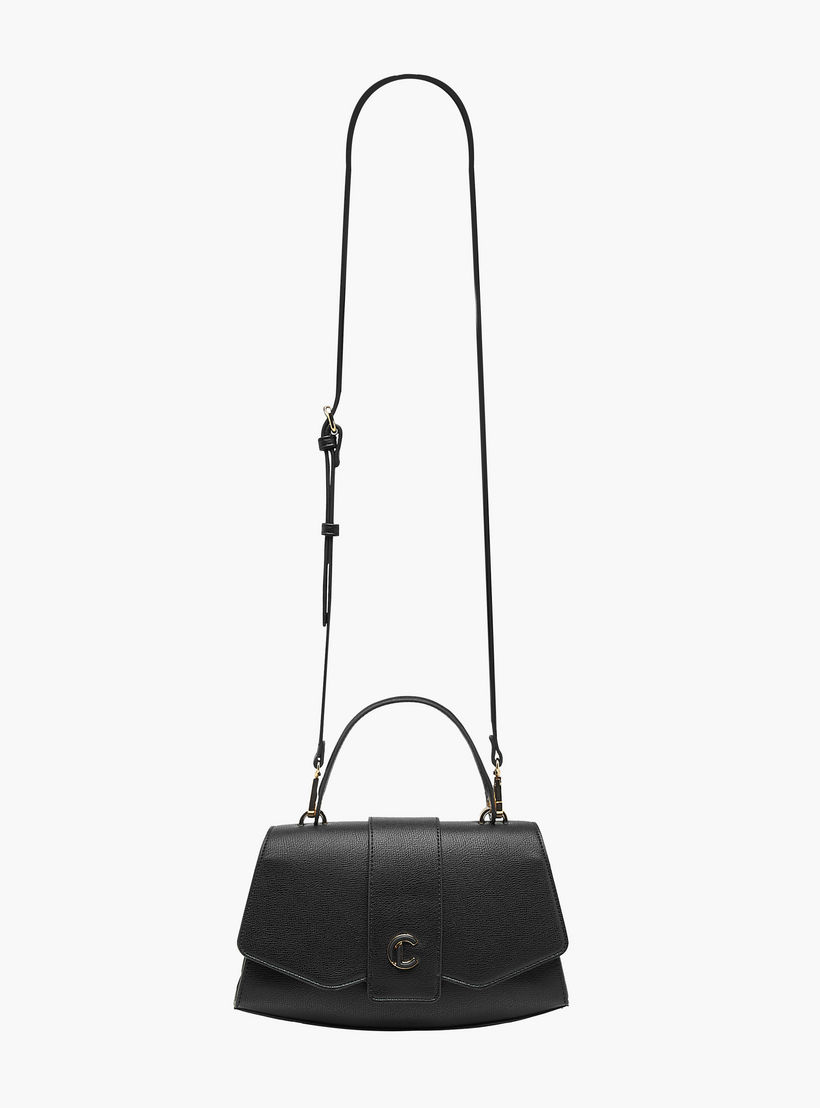 شنطة ساتشيل سادة بزر إغلاق وحزام قابل للفصل من لو كونفورت-women-bagsandwallets-handbags-image-4