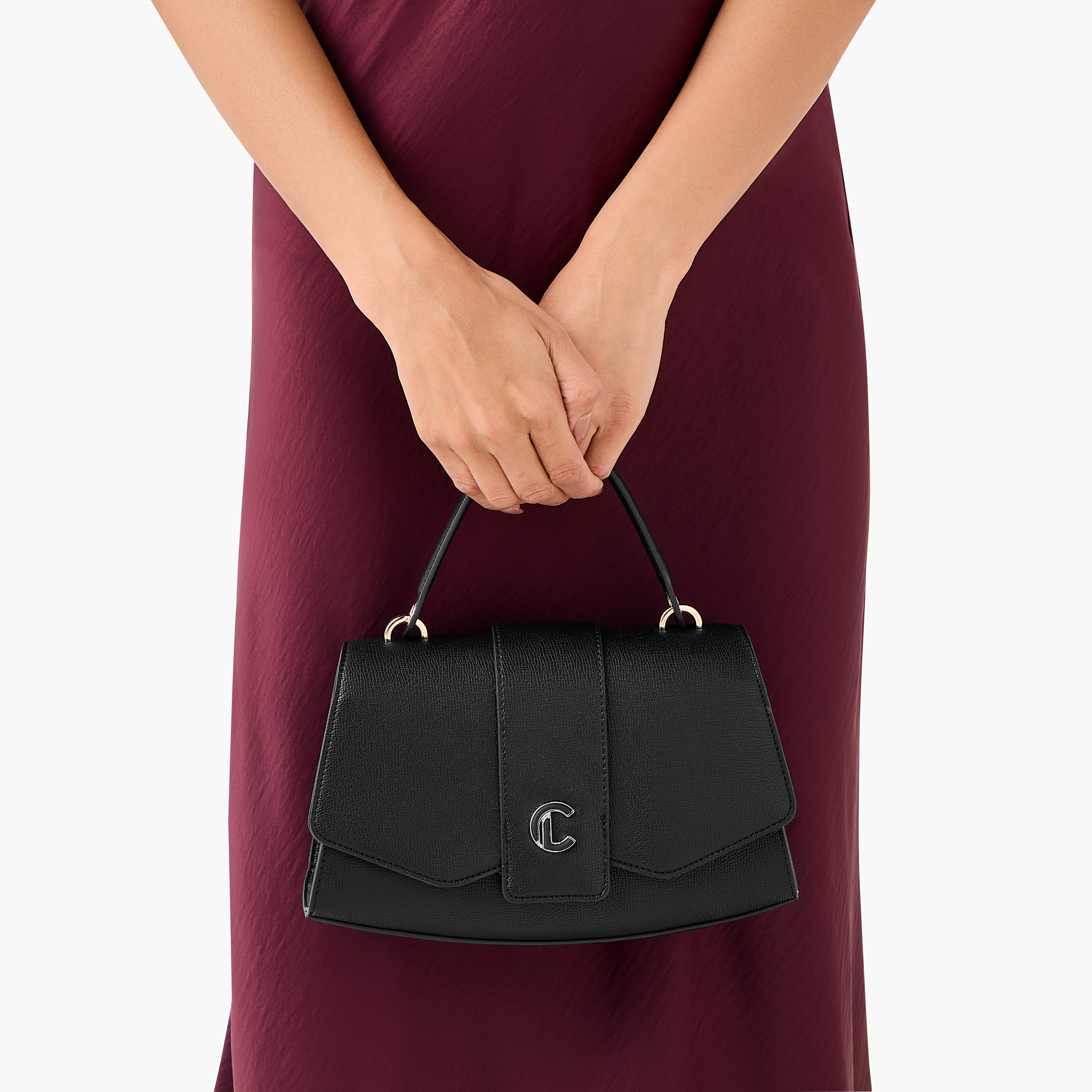 شنطة ساتشيل سادة بزر إغلاق وحزام قابل للفصل من لو كونفورت-women-bagsandwallets-handbags-image-9