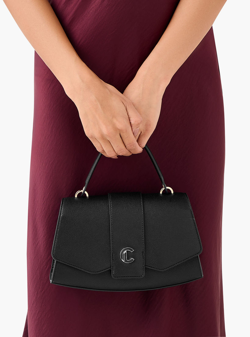 شنطة ساتشيل سادة بزر إغلاق وحزام قابل للفصل من لو كونفورت-women-bagsandwallets-handbags-image-9