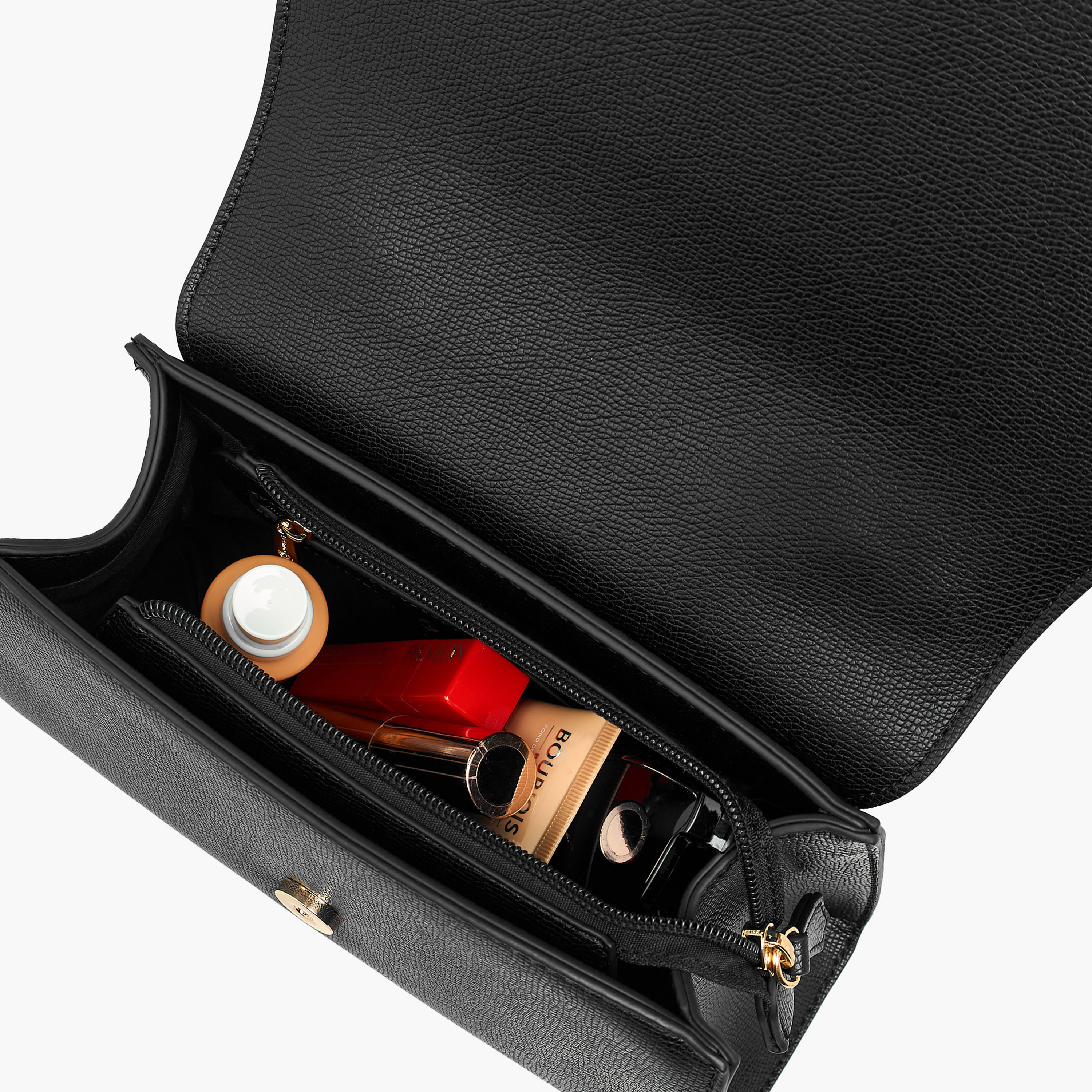 شنطة ساتشيل سادة بزر إغلاق وحزام قابل للفصل من لو كونفورت-women-bagsandwallets-handbags-image-10
