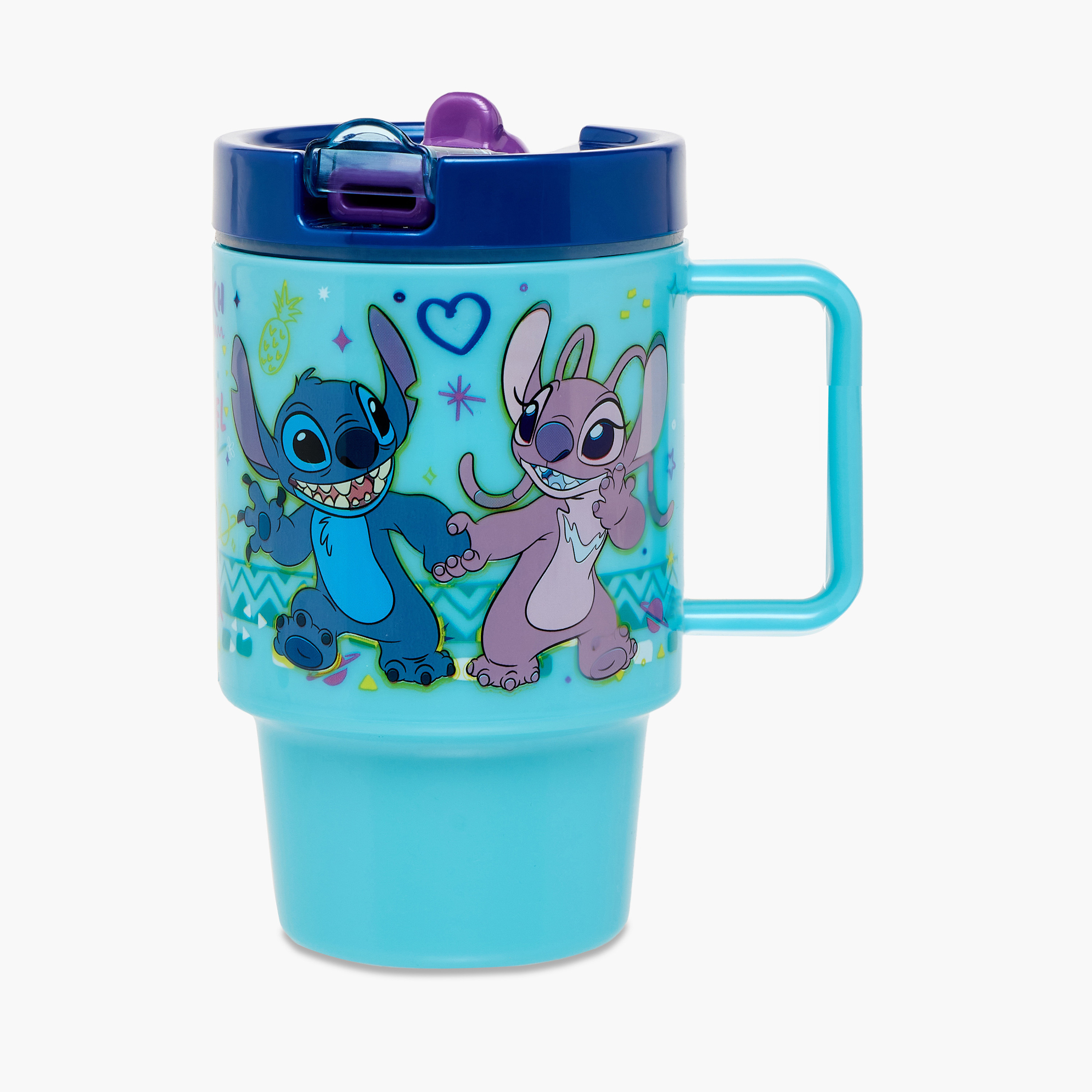 Stitch Print Water Bottle - 530 ml-household-dining-teaandcoffee-travelmugsandsippers-image-1