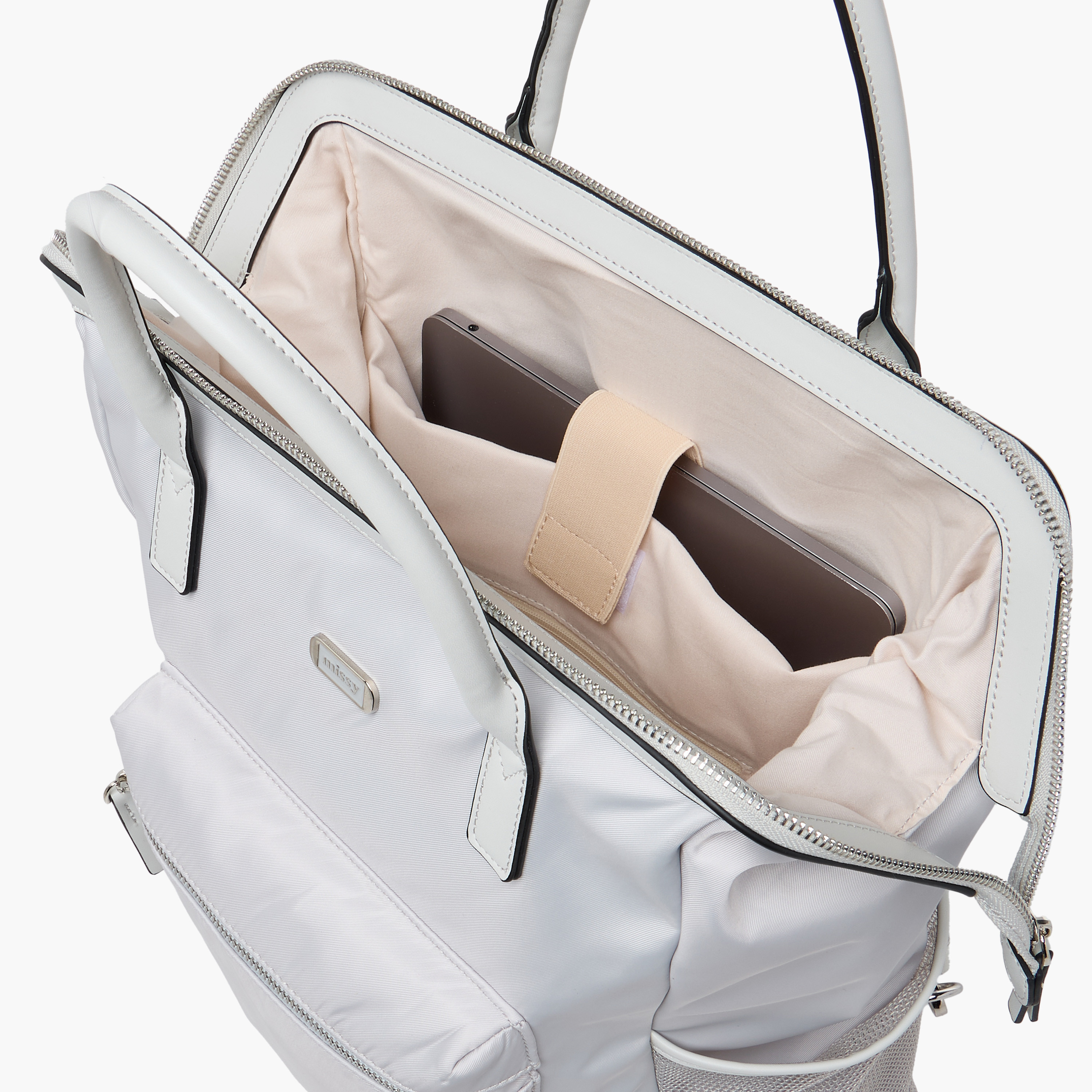 Missy Solid Backpack with Adjustable Straps and Zip Closure - 30x10x35 cm-women-bagsandwallets-backpacks-image-9