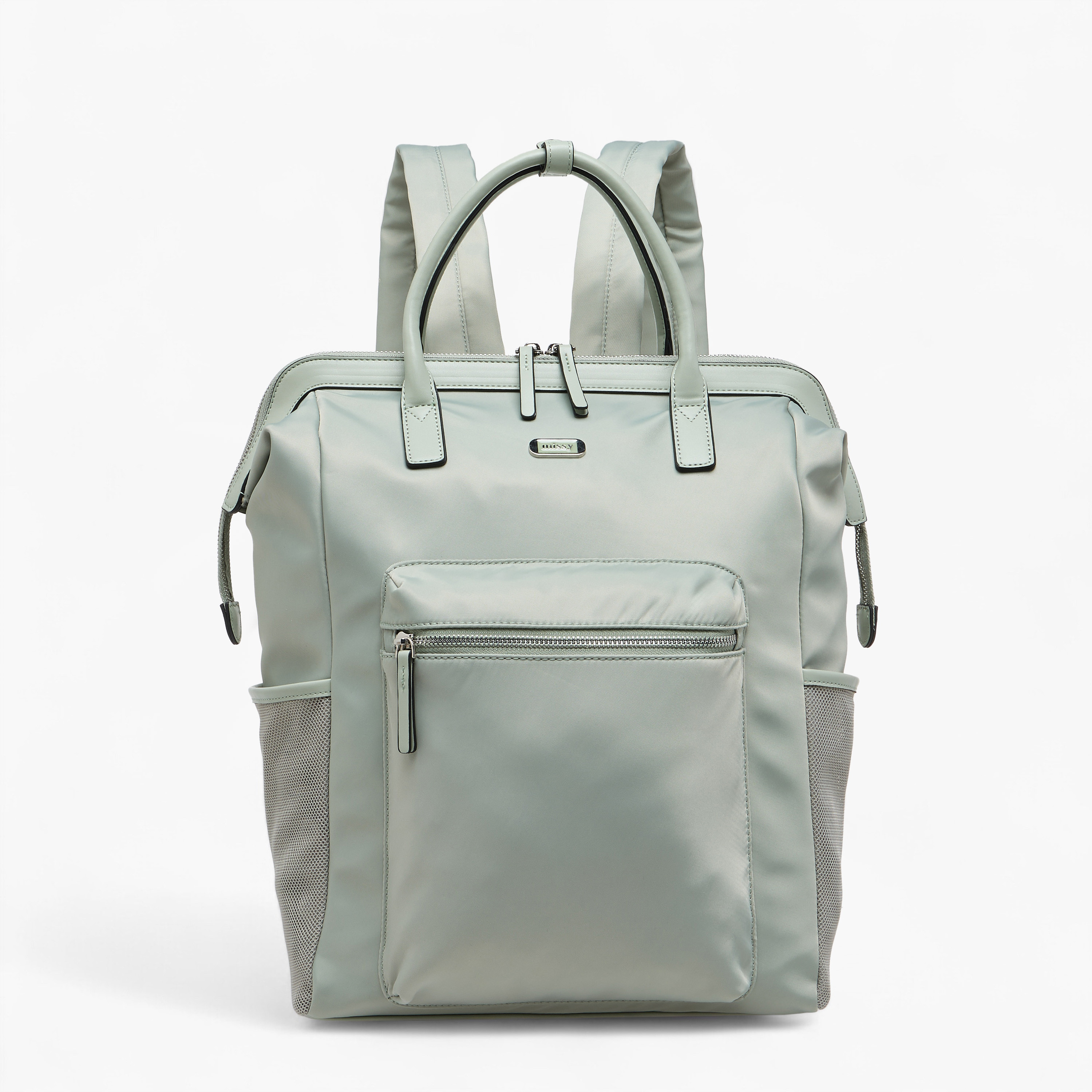 Missy Solid Backpack with Adjustable Straps and Zip Closure - 30x10x35 cm-women-bagsandwallets-backpacks-image-1