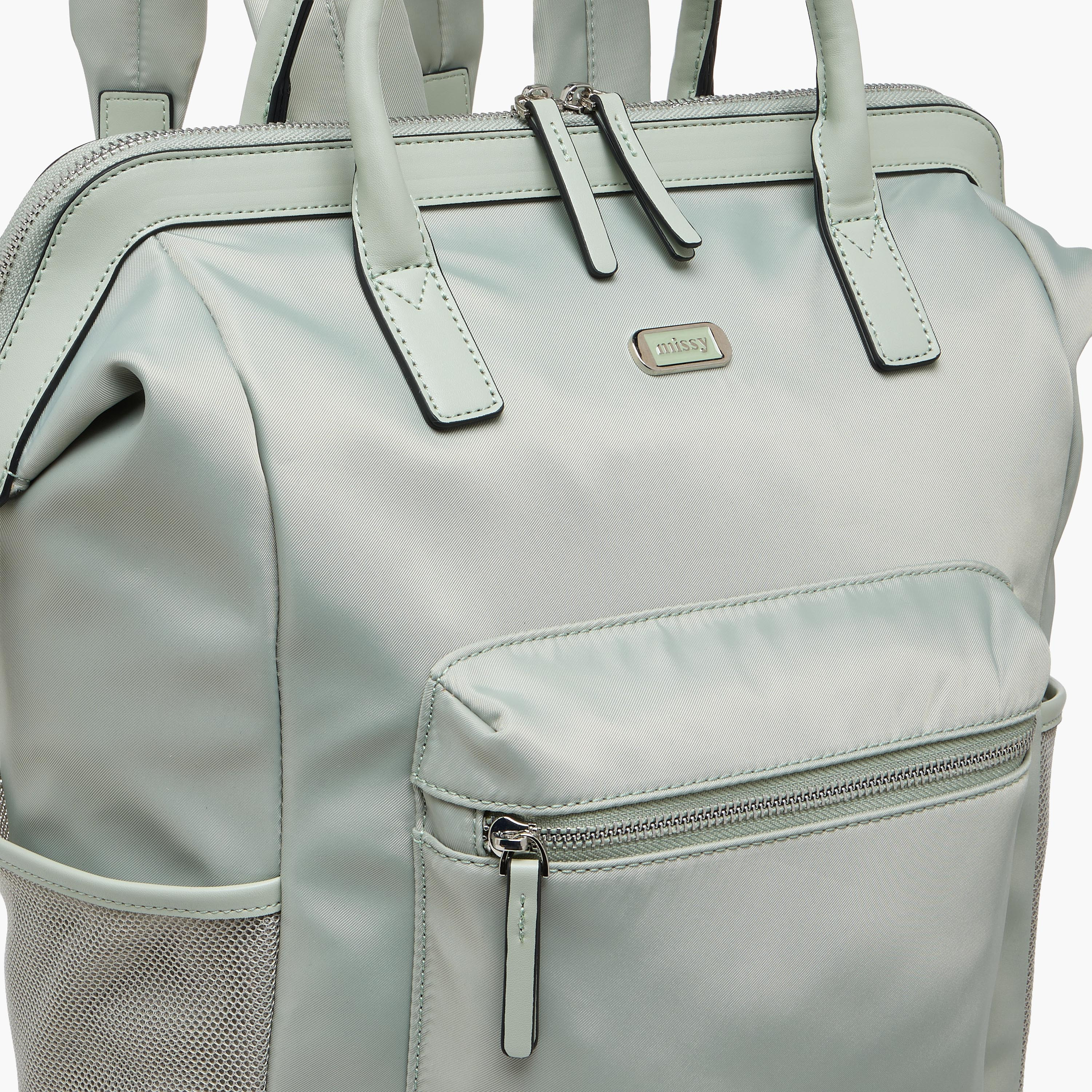 Missy Solid Backpack with Adjustable Straps and Zip Closure - 30x10x35 cm-women-bagsandwallets-backpacks-image-4