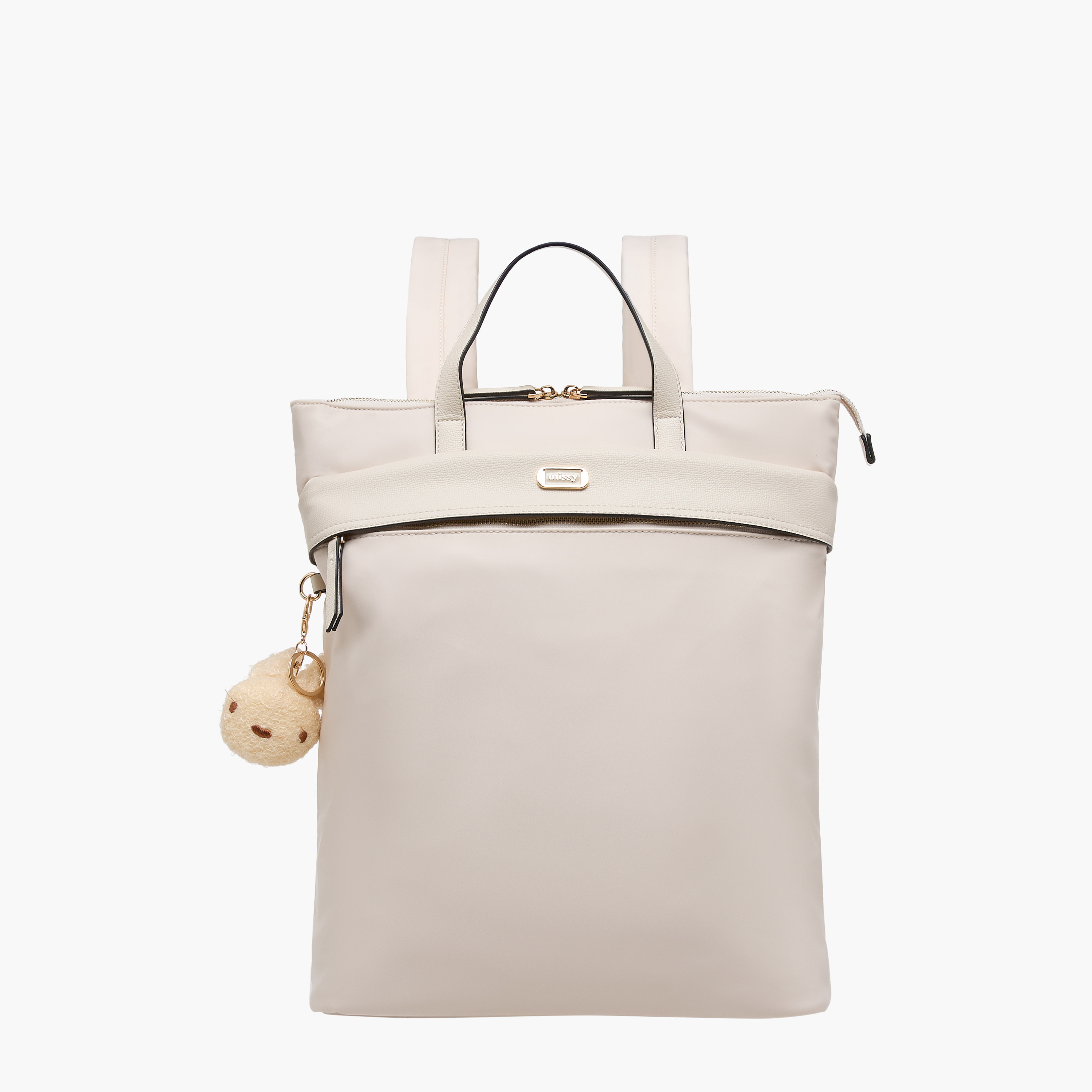 شنطة ظهر سادة بأحزمة قابلة للتعديل وسحاب إغلاق من ميسي -  32x13x34 سم-women-bagsandwallets-backpacks-image-1