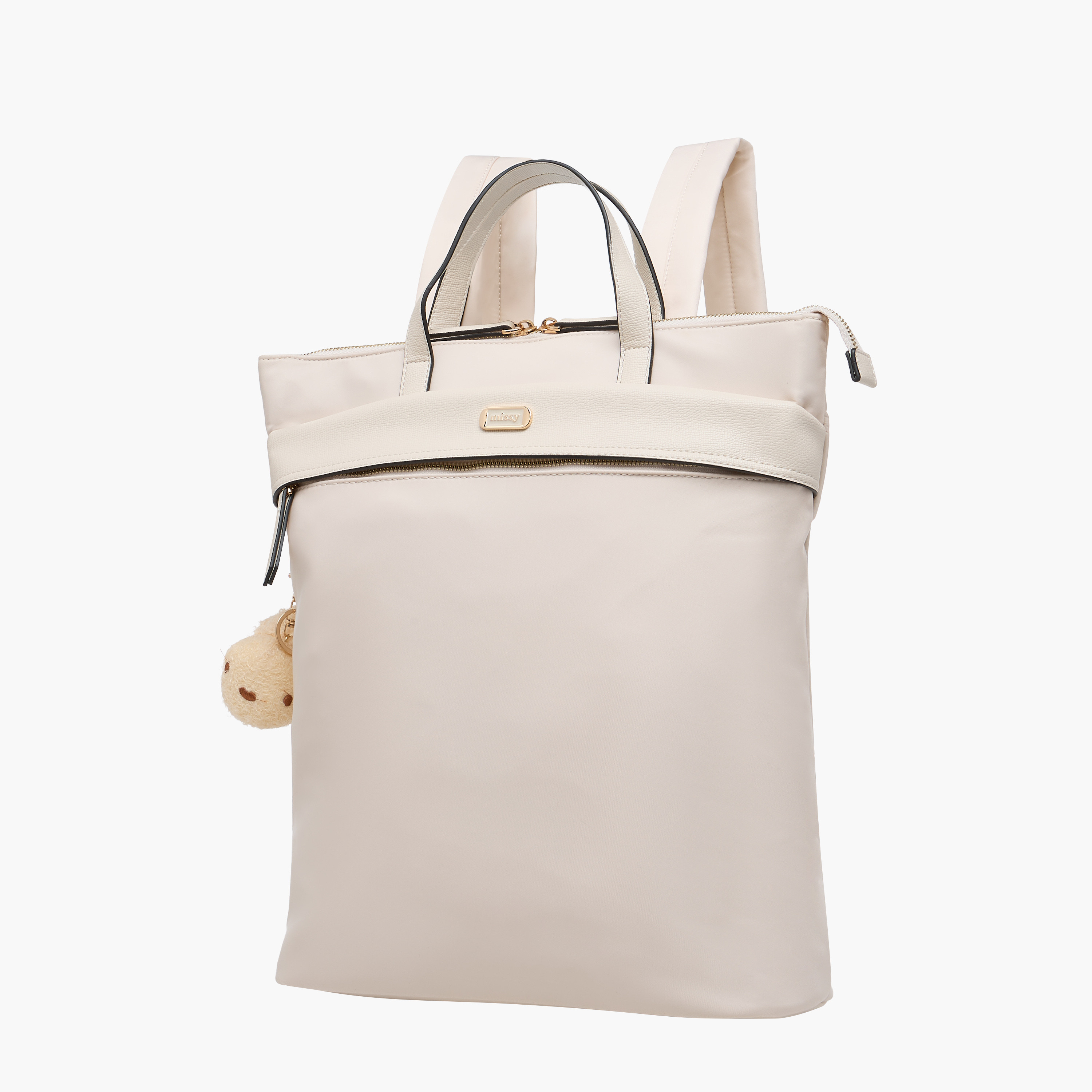 شنطة ظهر سادة بأحزمة قابلة للتعديل وسحاب إغلاق من ميسي -  32x13x34 سم-women-bagsandwallets-backpacks-image-2