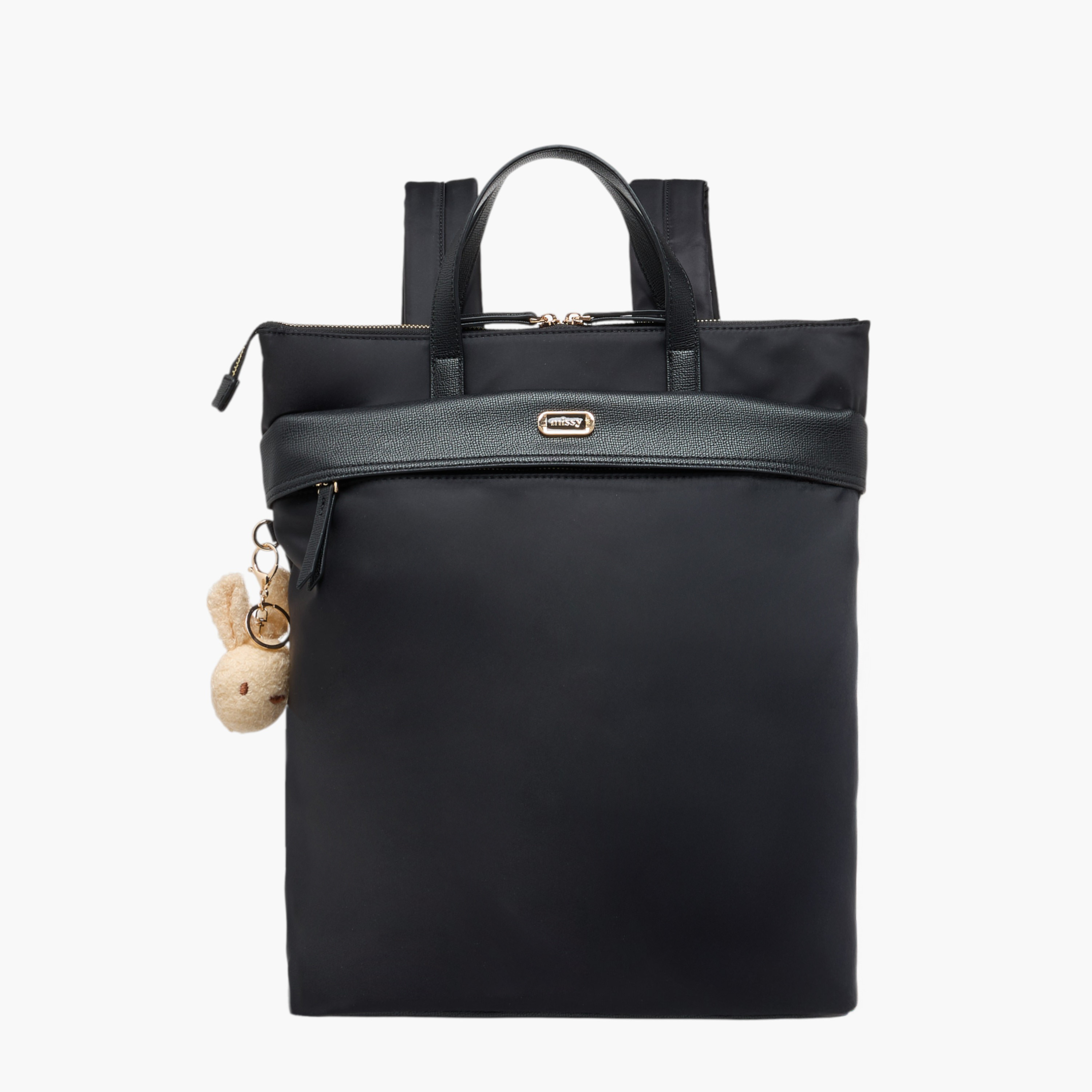 Missy Solid Backpack with Adjustable Straps and Zip Closure - 32x13x34 cm-women-bagsandwallets-backpacks-image-1