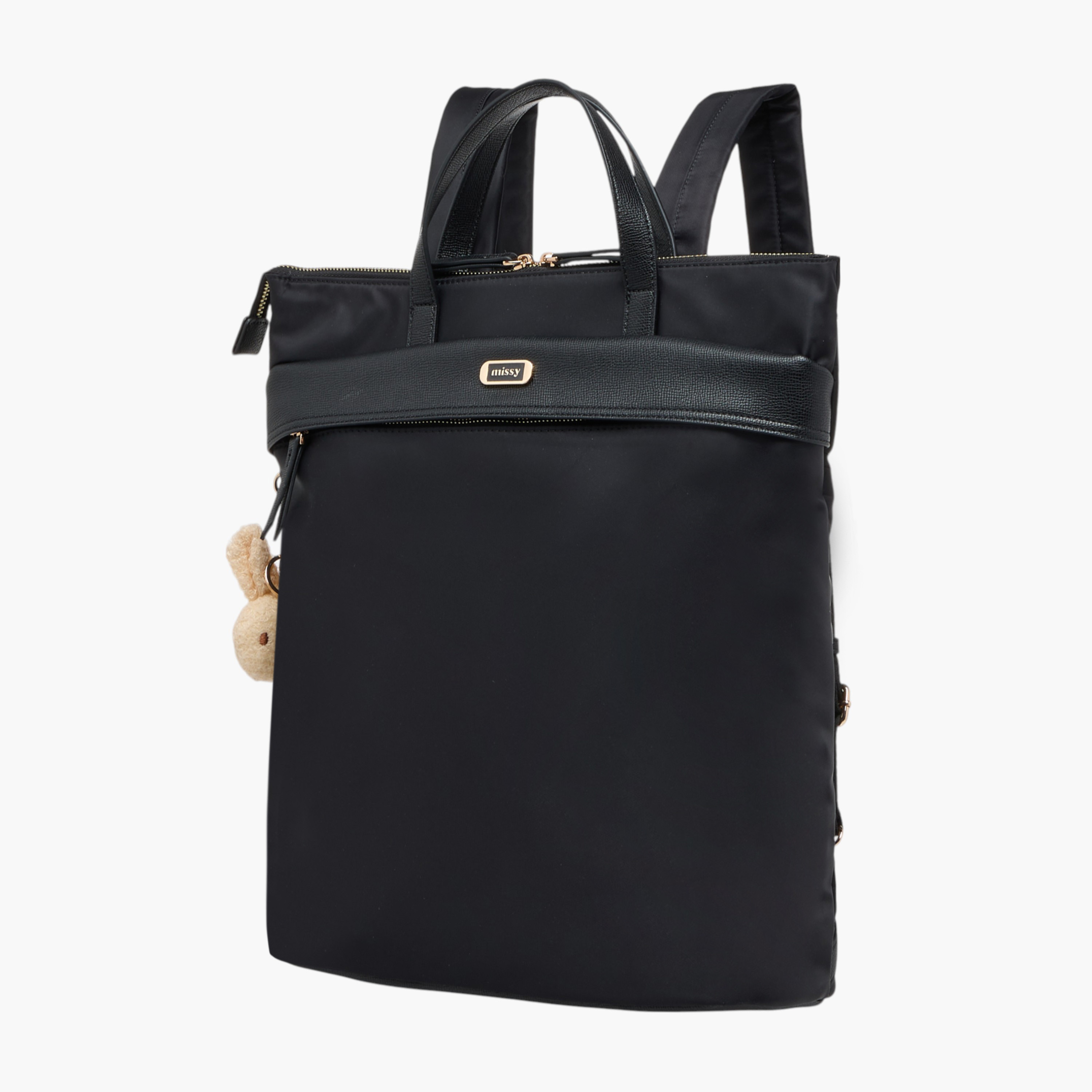Missy Solid Backpack with Adjustable Straps and Zip Closure - 32x13x34 cm-women-bagsandwallets-backpacks-image-2