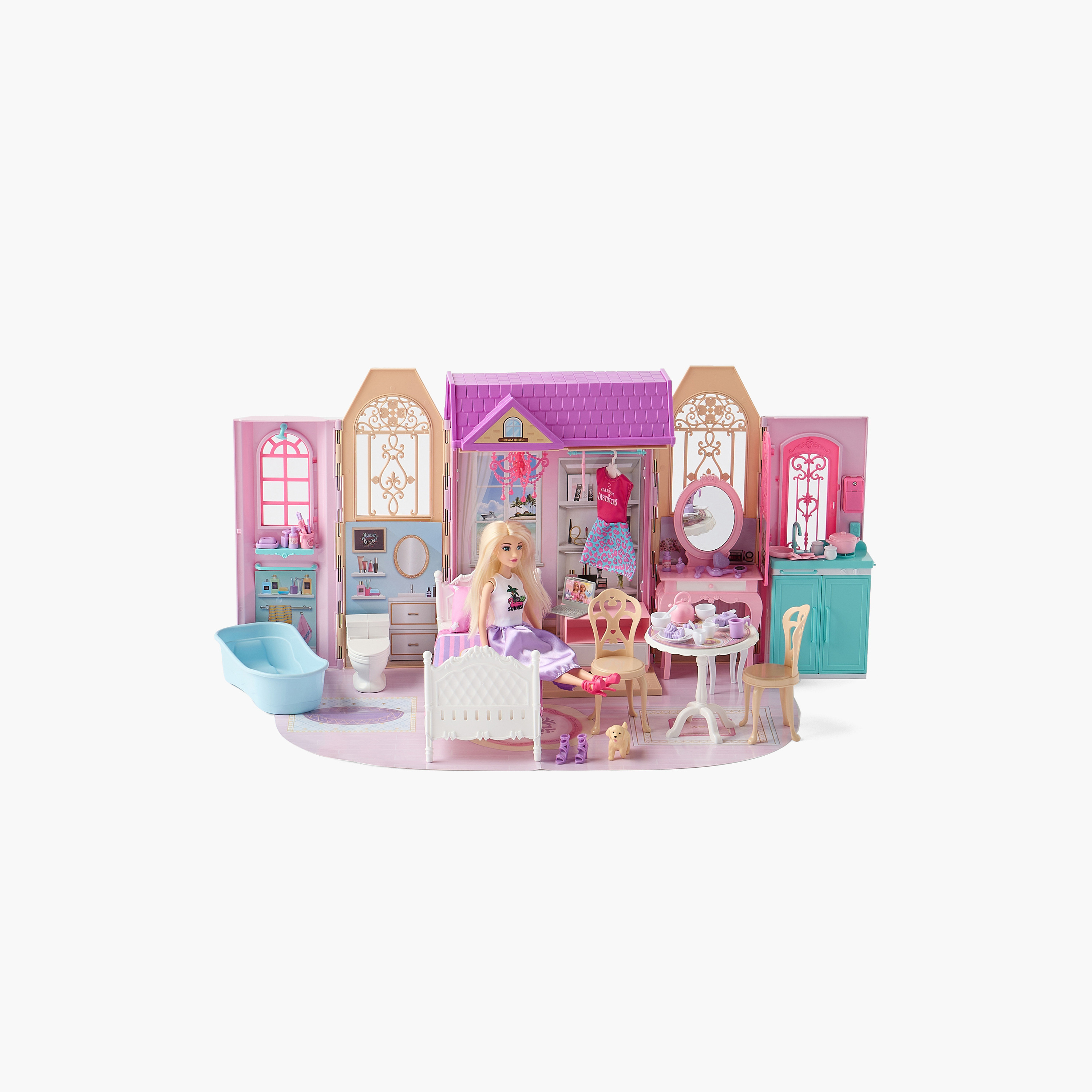 Juniors Foldable Doll House Playset-toys-dollsandplaysets-dollhouses-image-1