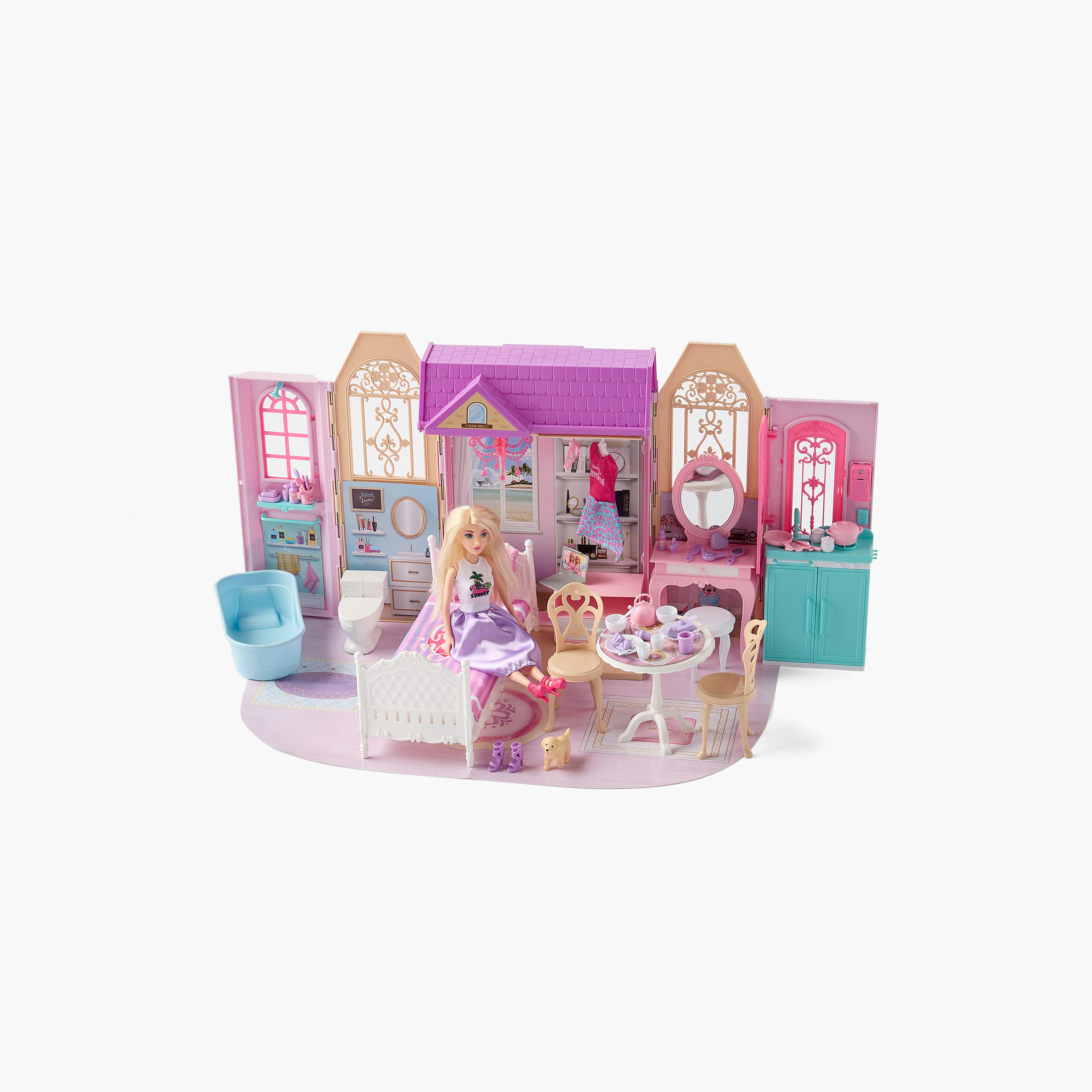 Juniors Foldable Doll House Playset-toys-dollsandplaysets-dollhouses-image-2