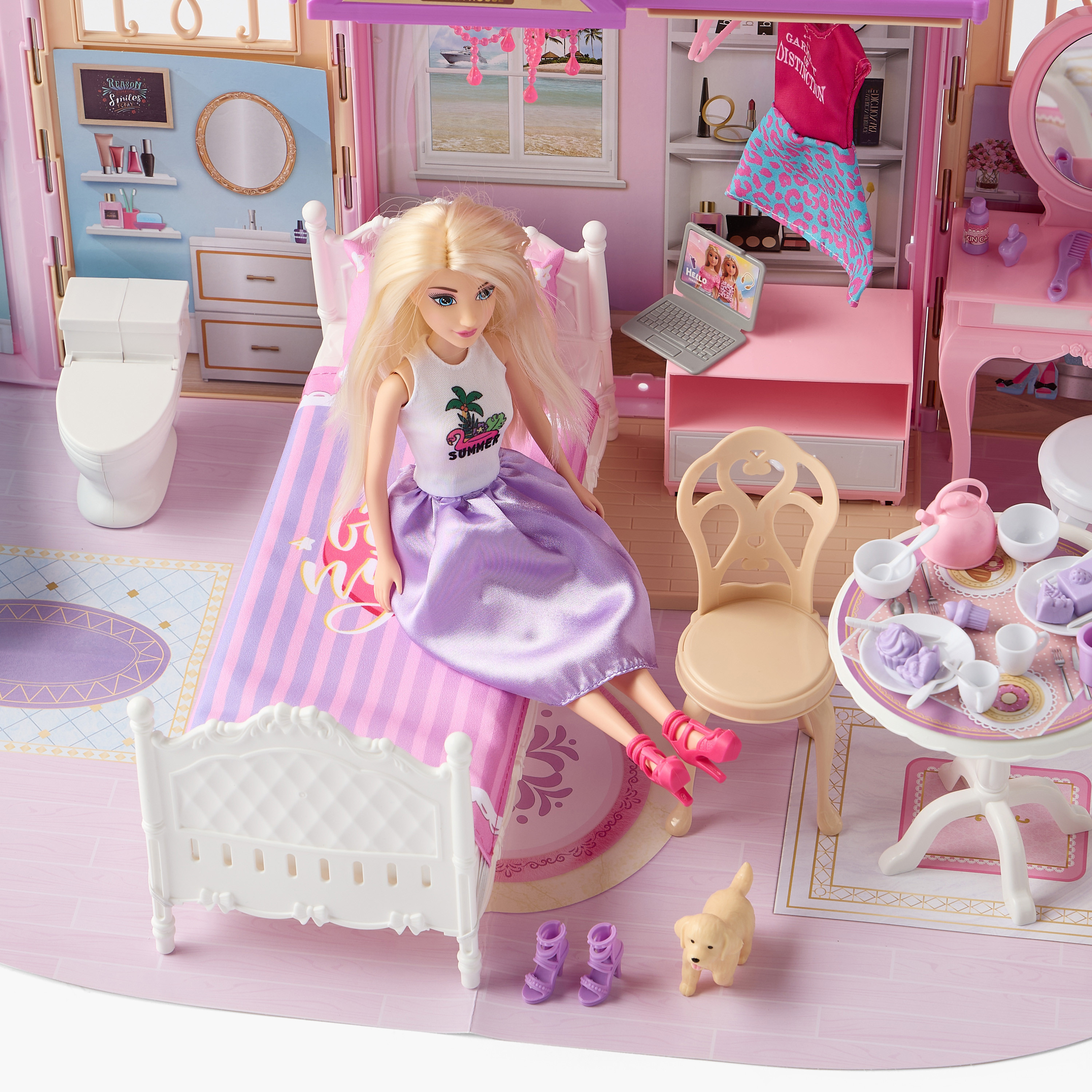 Juniors Foldable Doll House Playset-toys-dollsandplaysets-dollhouses-image-6