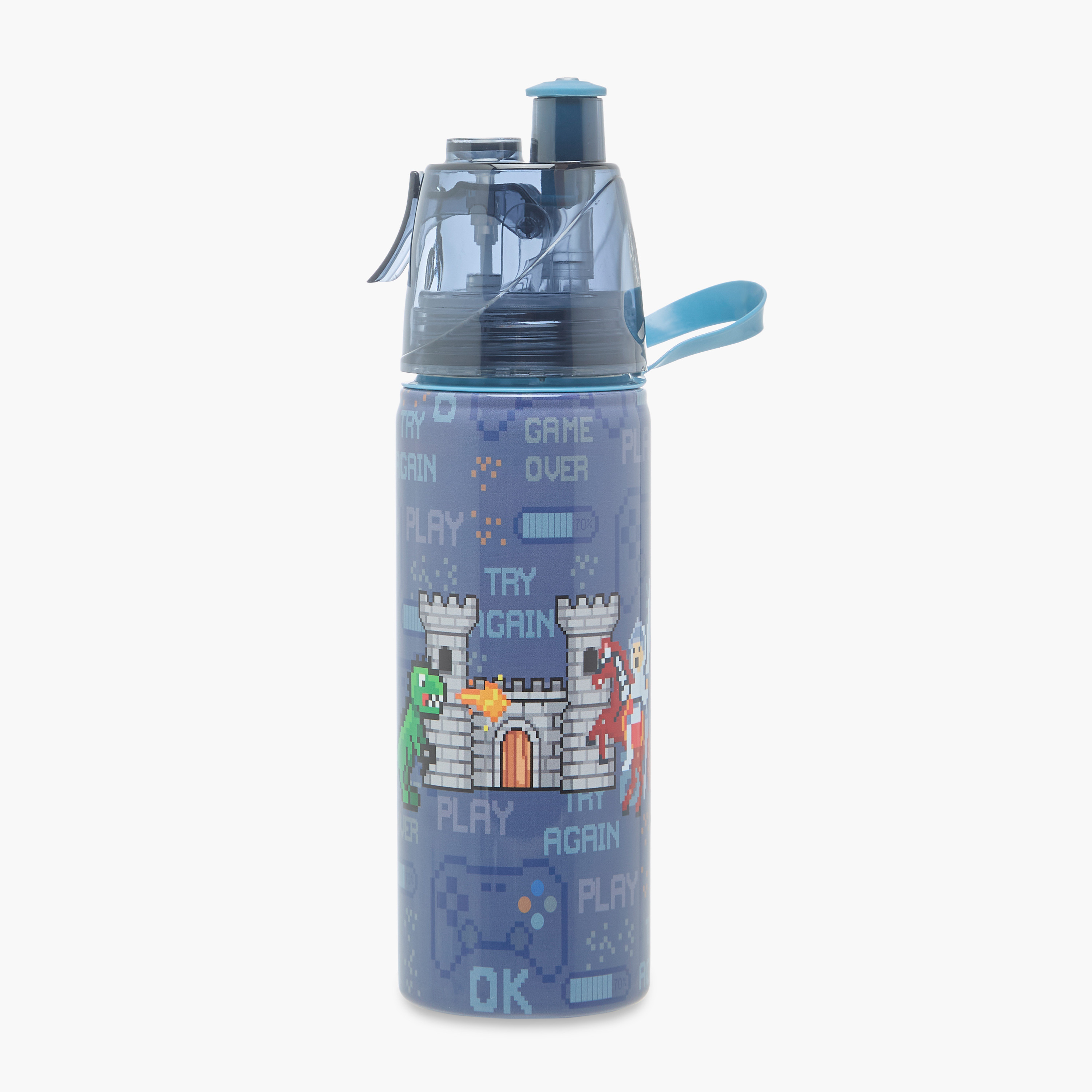 Juniors Dinosaur Stainless Steel Water Bottle with Water Mist Trigger – 500 ml-school-waterbottles-image-1