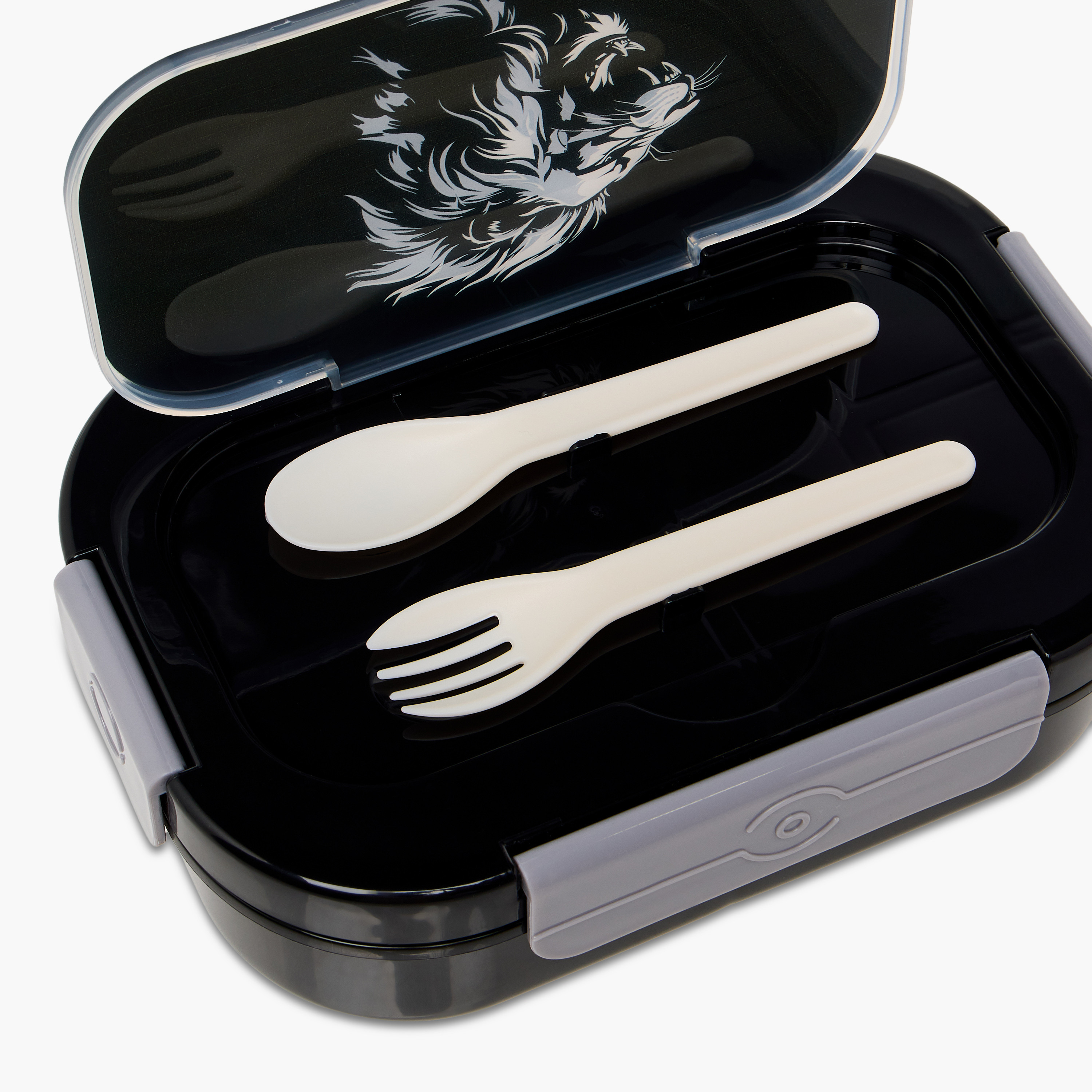 Juniors Lion Print Lunch Box with Clip Lock Closure-school-lunchessentials-lunchboxes-image-7
