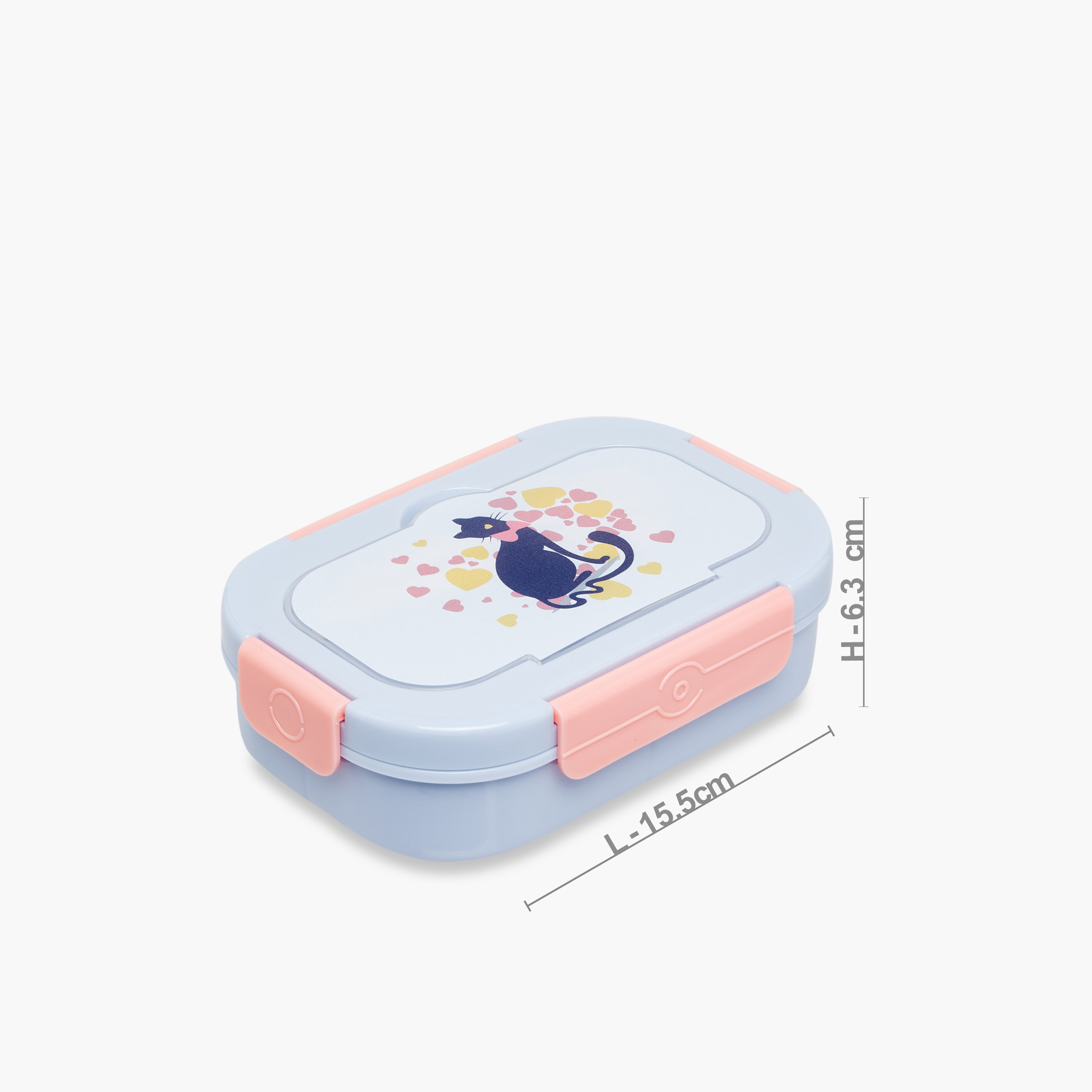 Juniors Cat Print Lunch Box with Clip Lock Closure-school-lunchessentials-lunchboxes-image-2