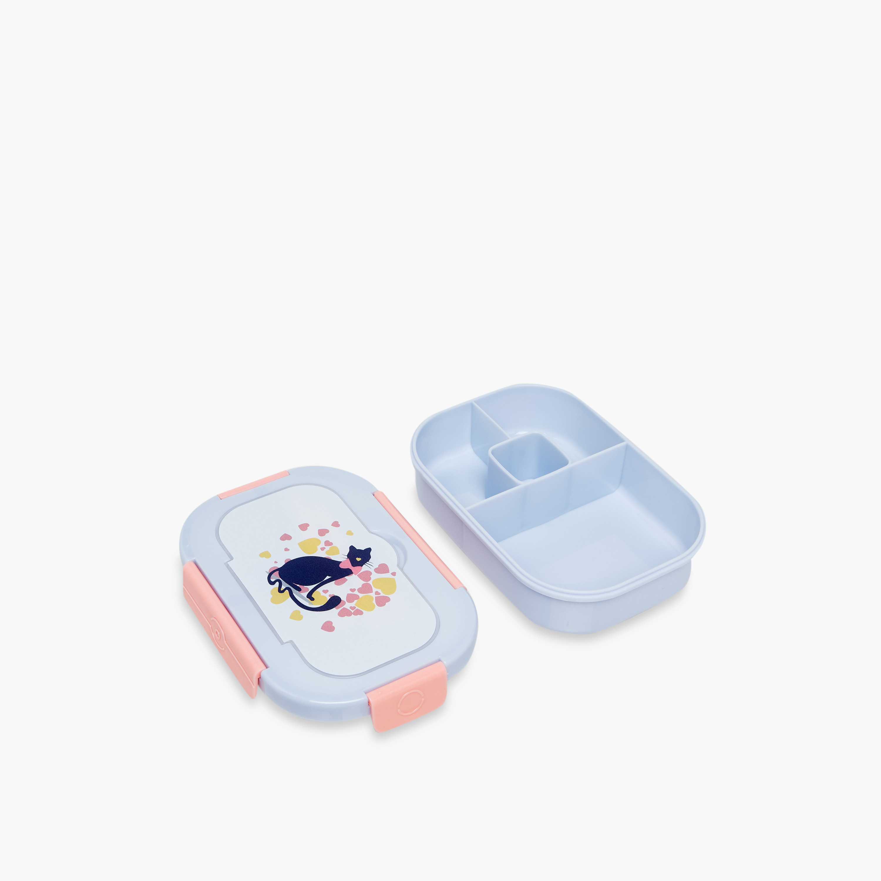Juniors Cat Print Lunch Box with Clip Lock Closure-school-lunchessentials-lunchboxes-image-3