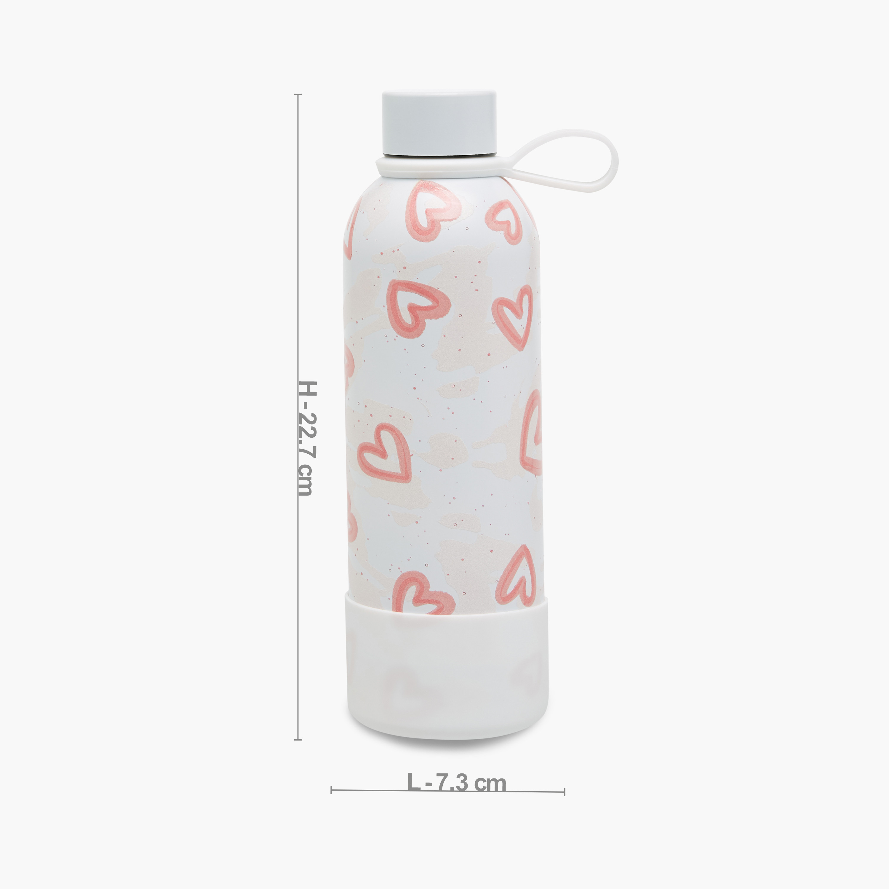 Juniors Heart Print Water Bottle - 500 ml-school-waterbottles-image-2