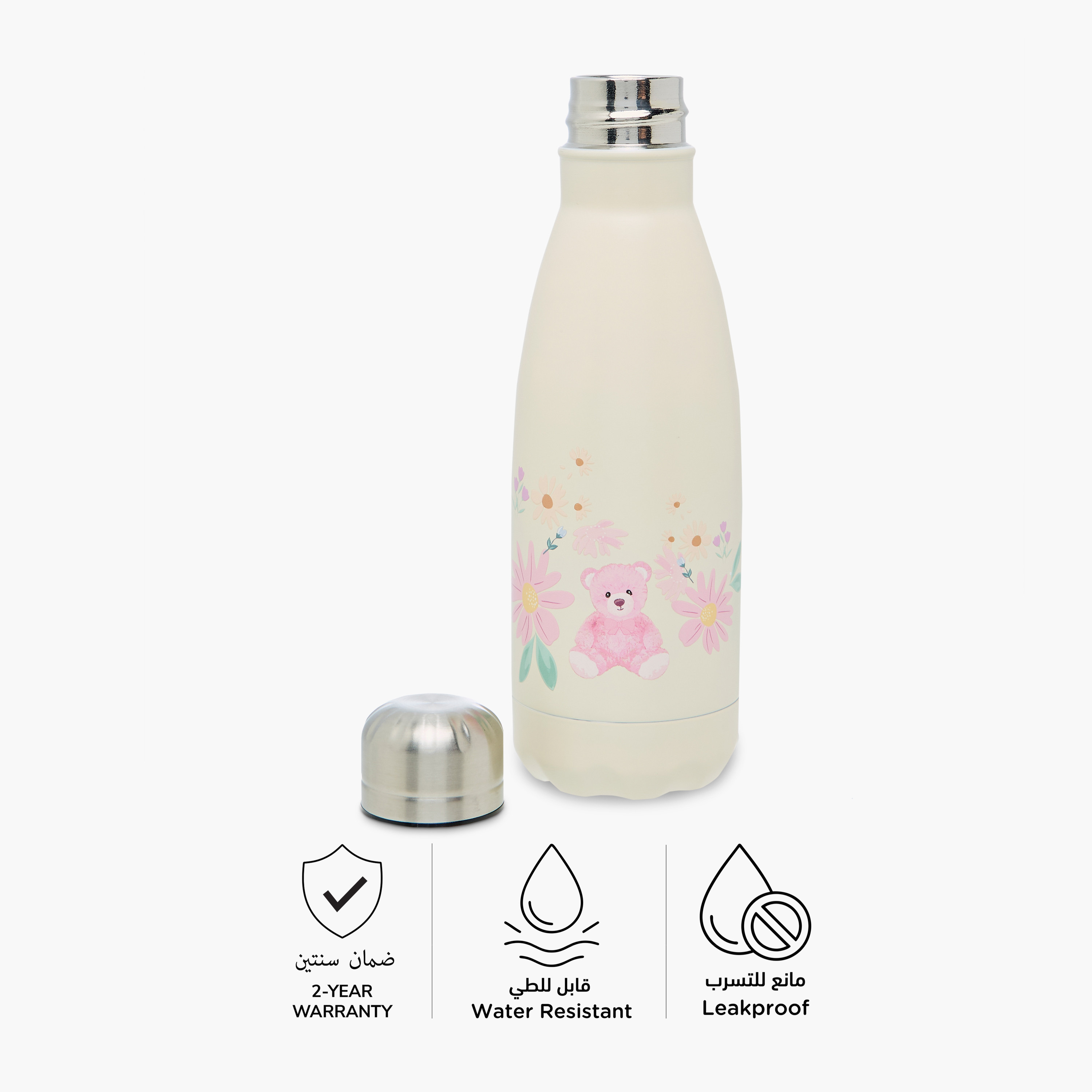 قارورة ماء ستانلس ستيل خالية من مادة البيسفينول أ بطبعات حيوانات من جونيورز - 500 مل-school-waterbottles-image-2