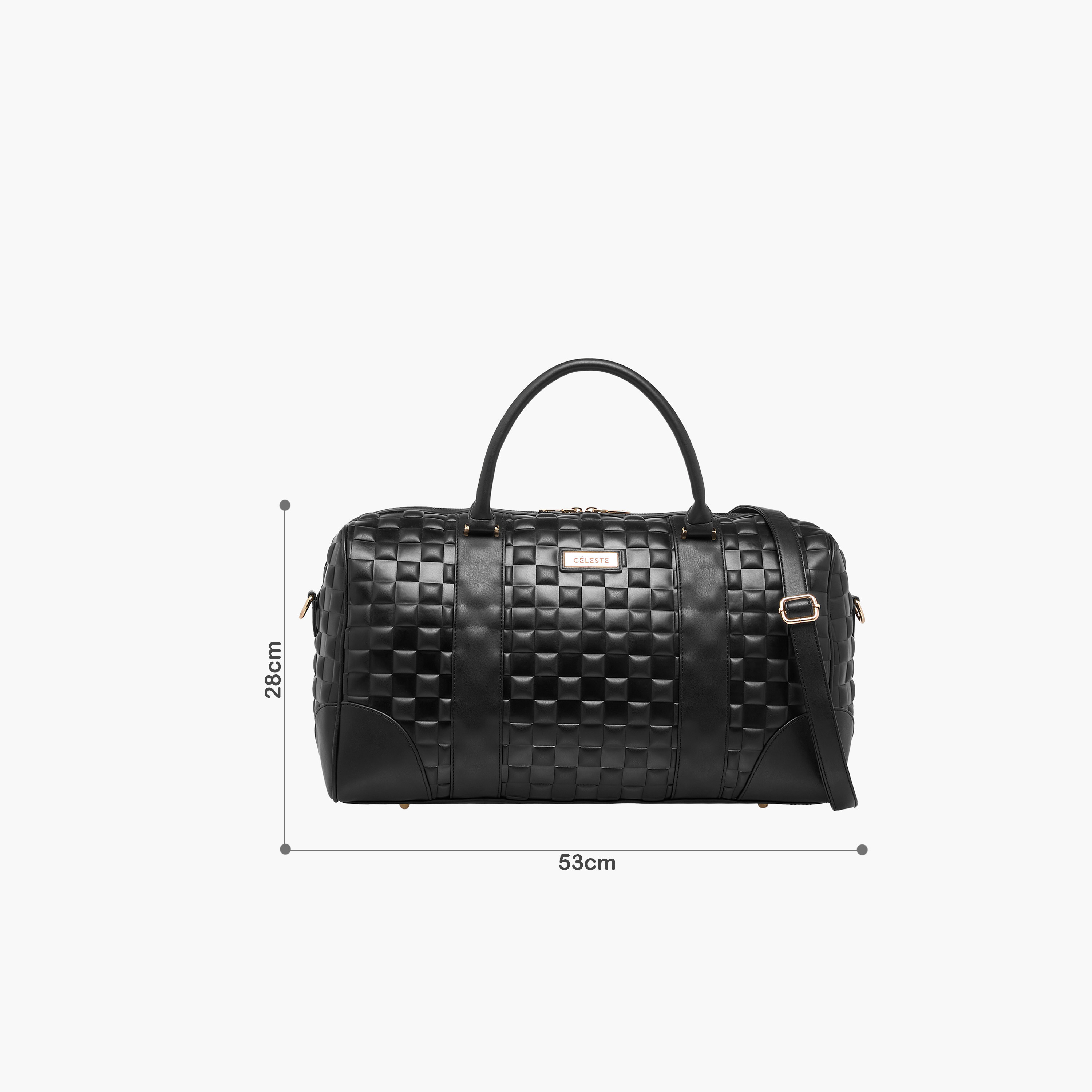 Celeste Textured Duffel Bag with Detachable Strap-travel-luggagesandbags-dufflebags-image-2