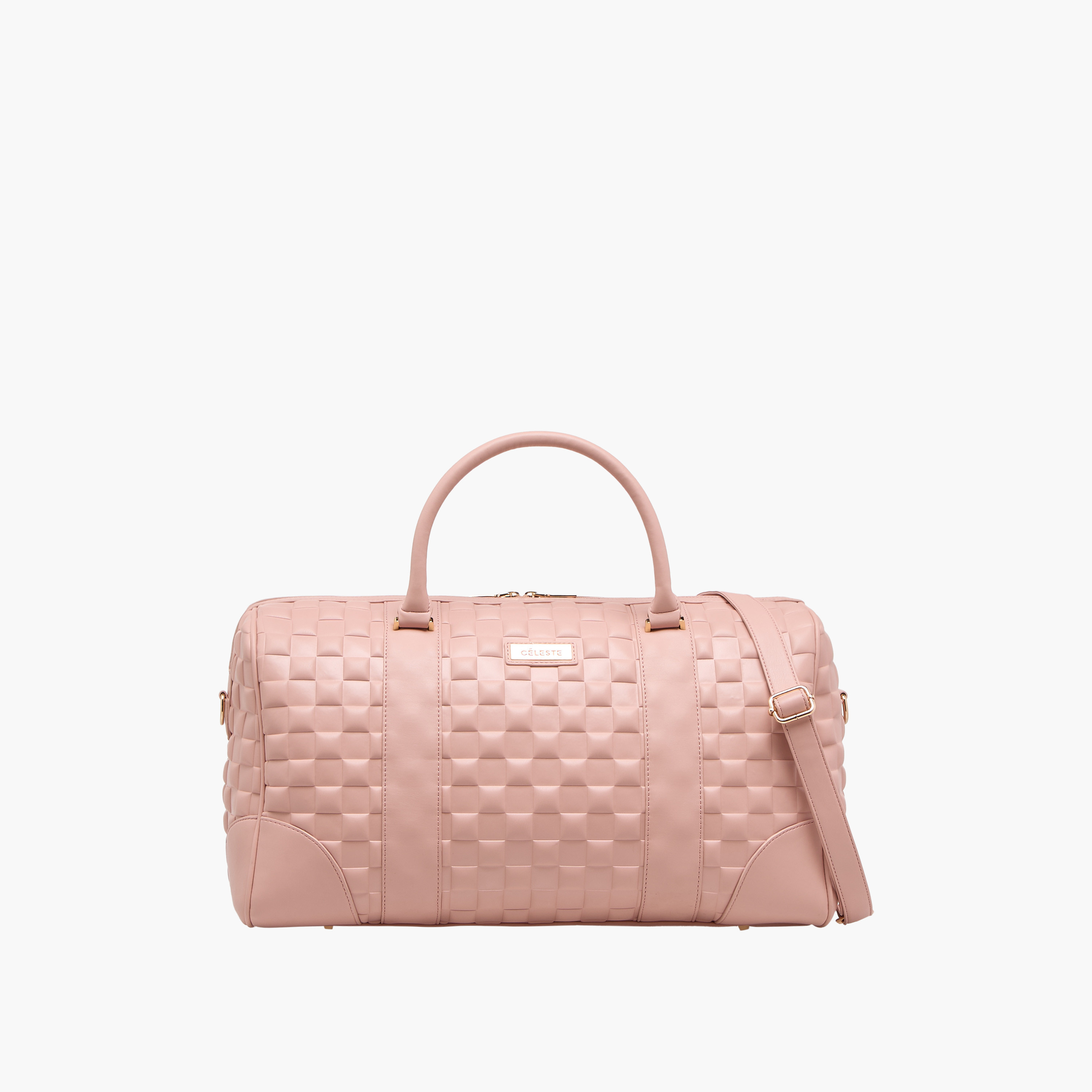 Celeste Textured Duffel Bag with Detachable Strap-travel-luggagesandbags-dufflebags-image-1