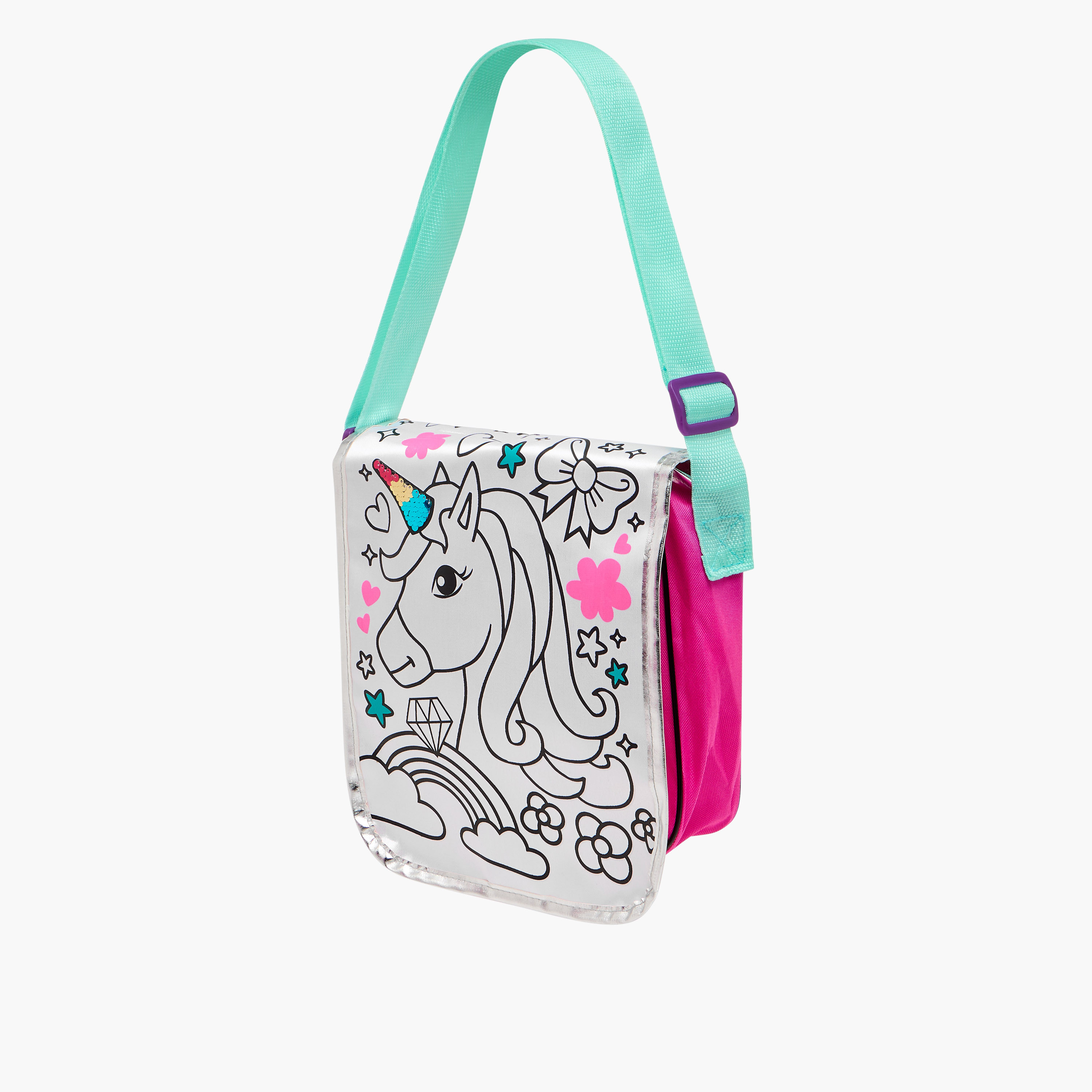 Fashion ME Unicorn Colouring Messenger Bag with Adjustable Strap-girls-accessories-bags-image-2