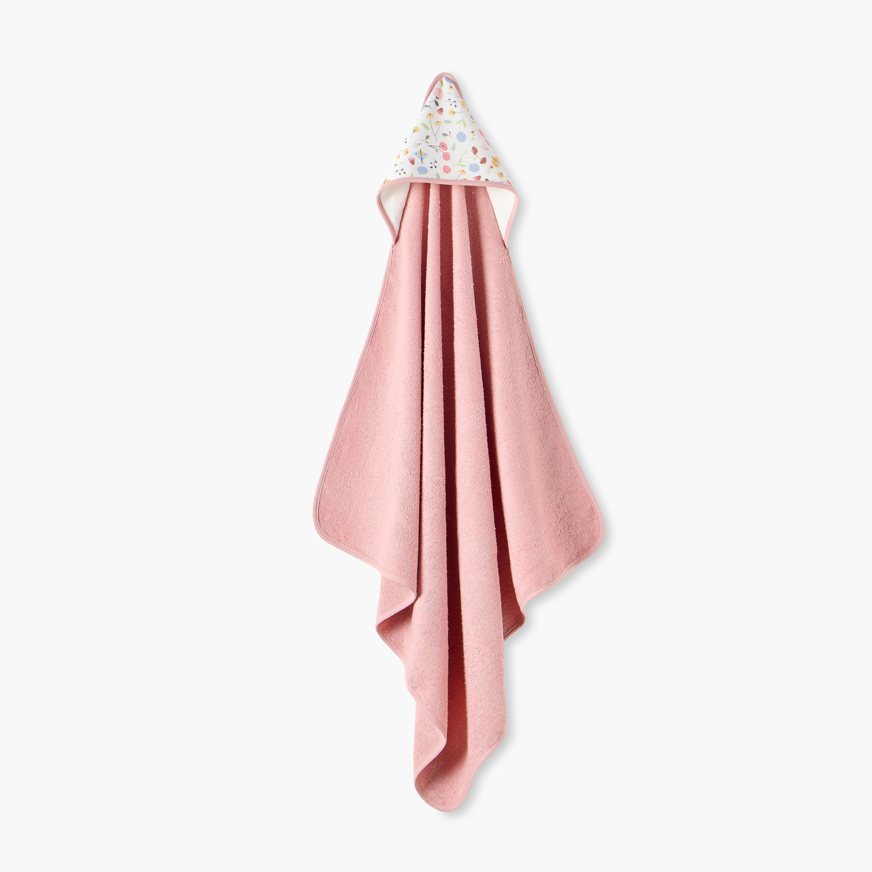 Juniors 2-Piece Butterfly Embroidered Hooded Towel Set - 75x75 cm-baby-bathandcare-towels-image-2