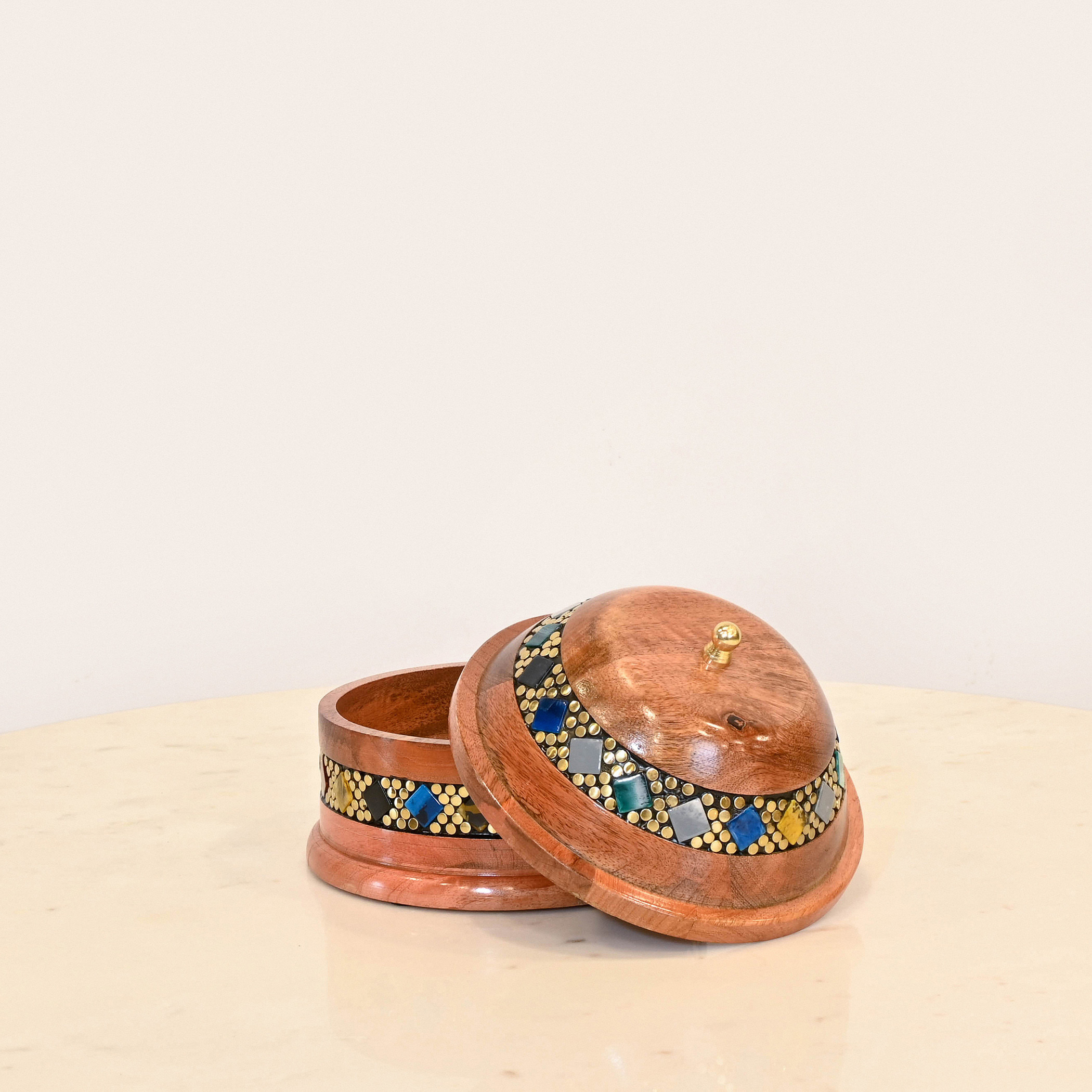 Crafted by Lifestyle Wooden Decorative Box with Epoxy Detail-household-decor-boxesandtrays-image-2