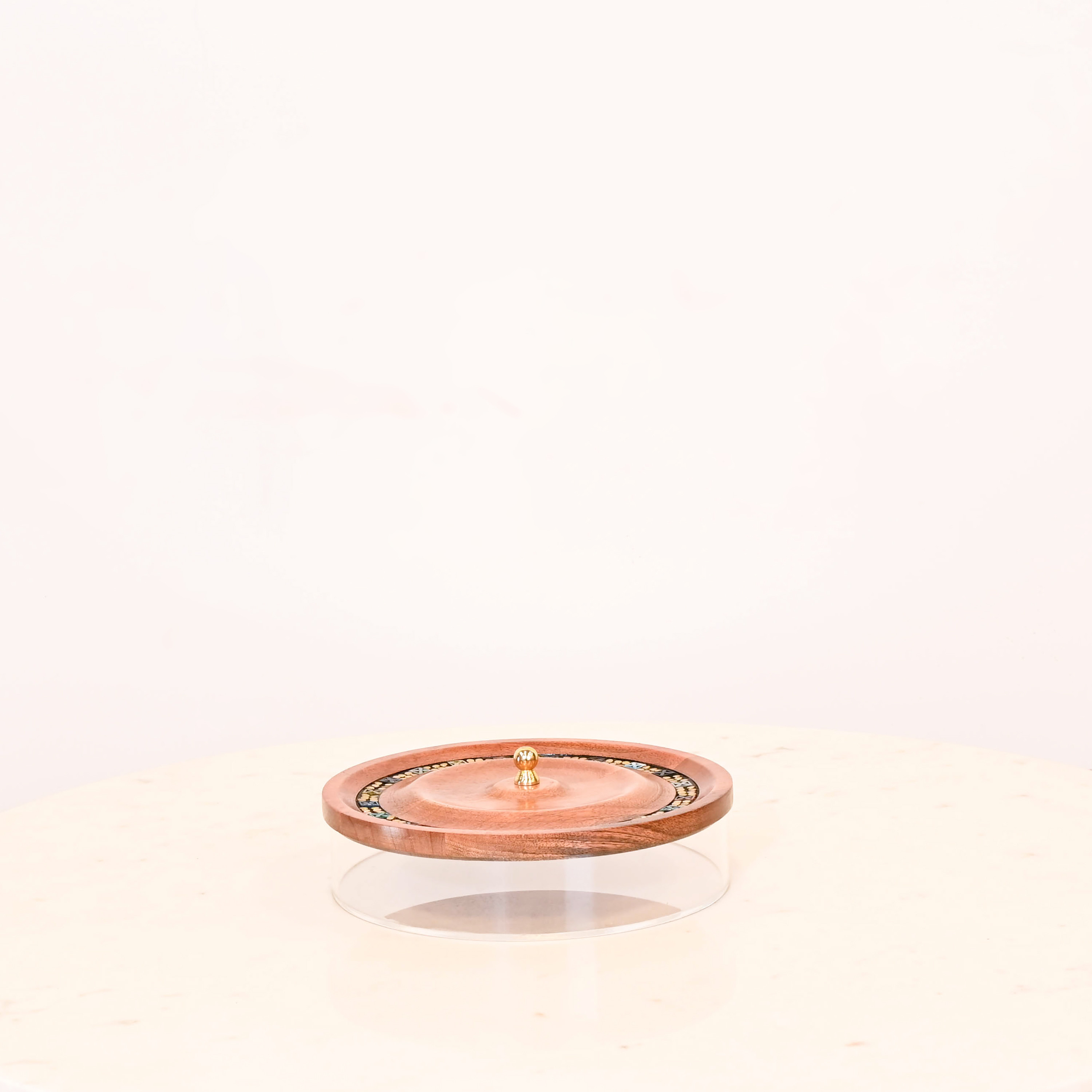 Crafted by Lifestyle Embellished Decorative Acrylic Box with Wooden Lid-household-decor-boxesandtrays-image-1