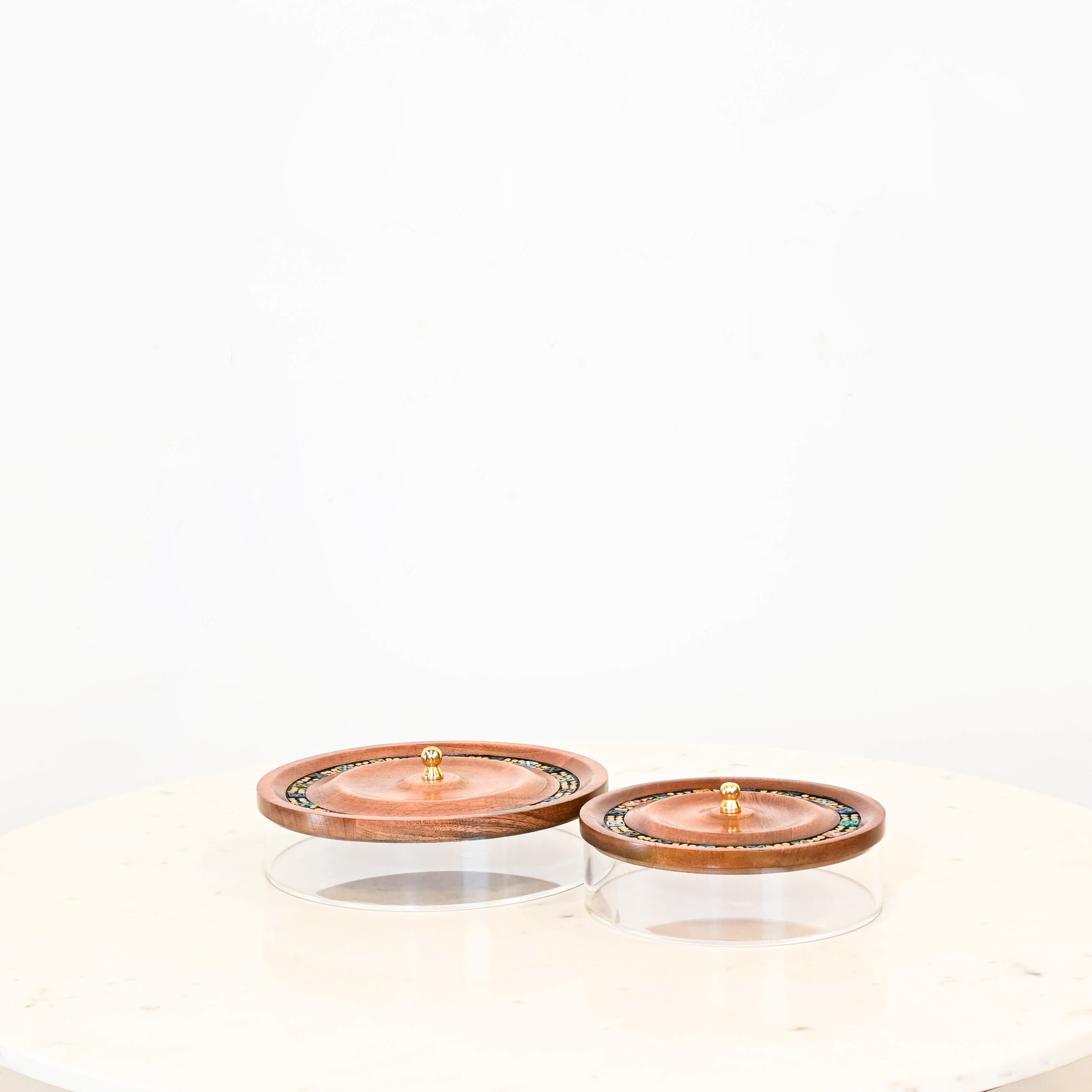 Crafted by Lifestyle Embellished Decorative Acrylic Box with Wooden Lid-household-decor-boxesandtrays-image-4